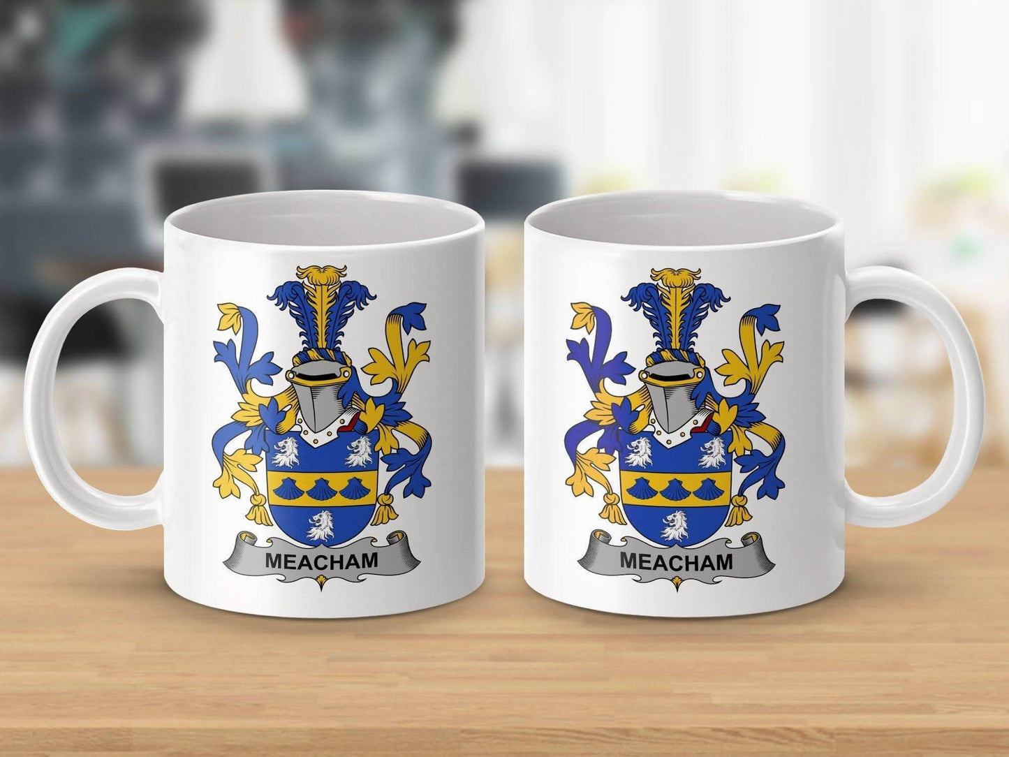 Meacham Surname Irish Family Crest Mug - Celtic Ancestry Gifts
