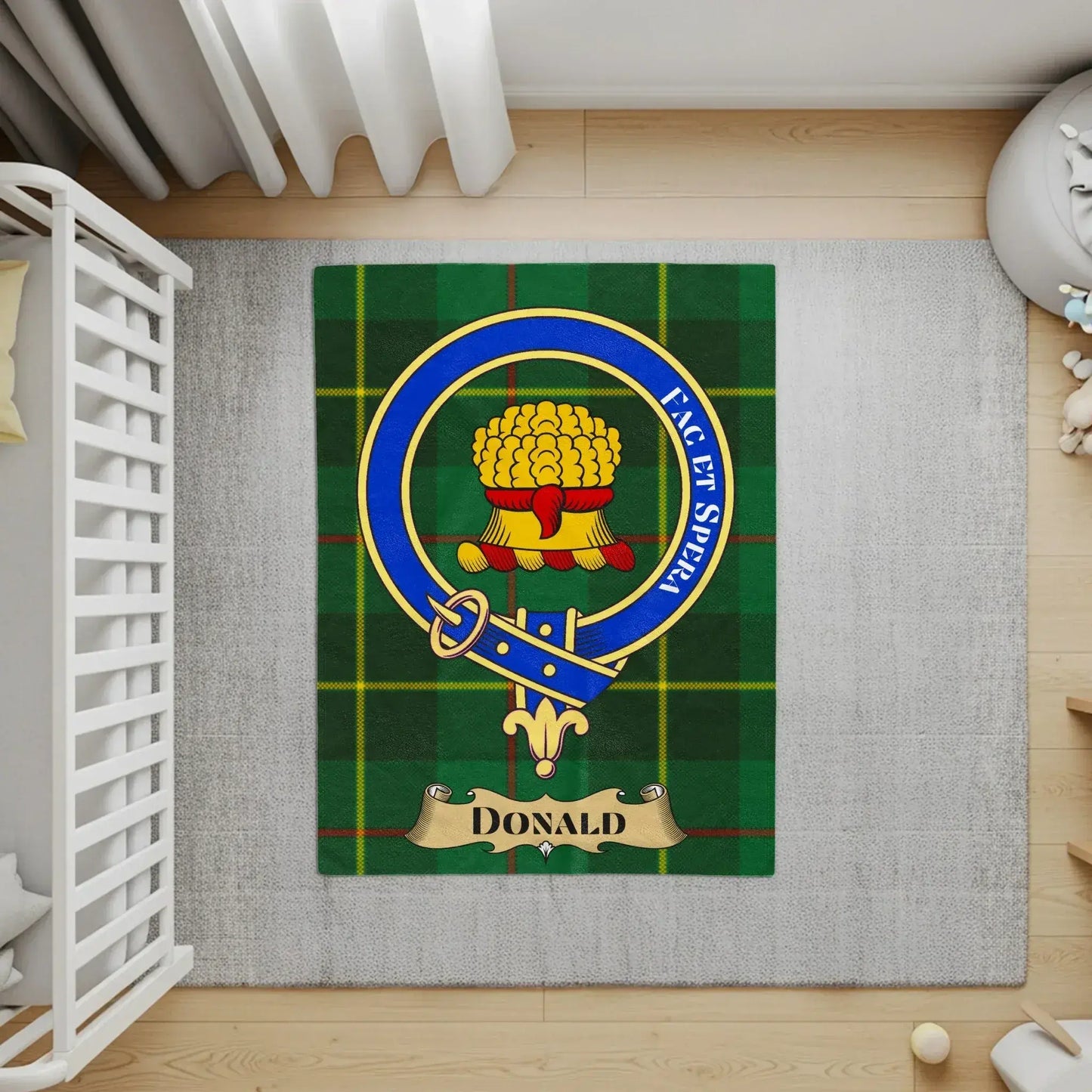 Clan Crest Green Plaid Personalized Rug product