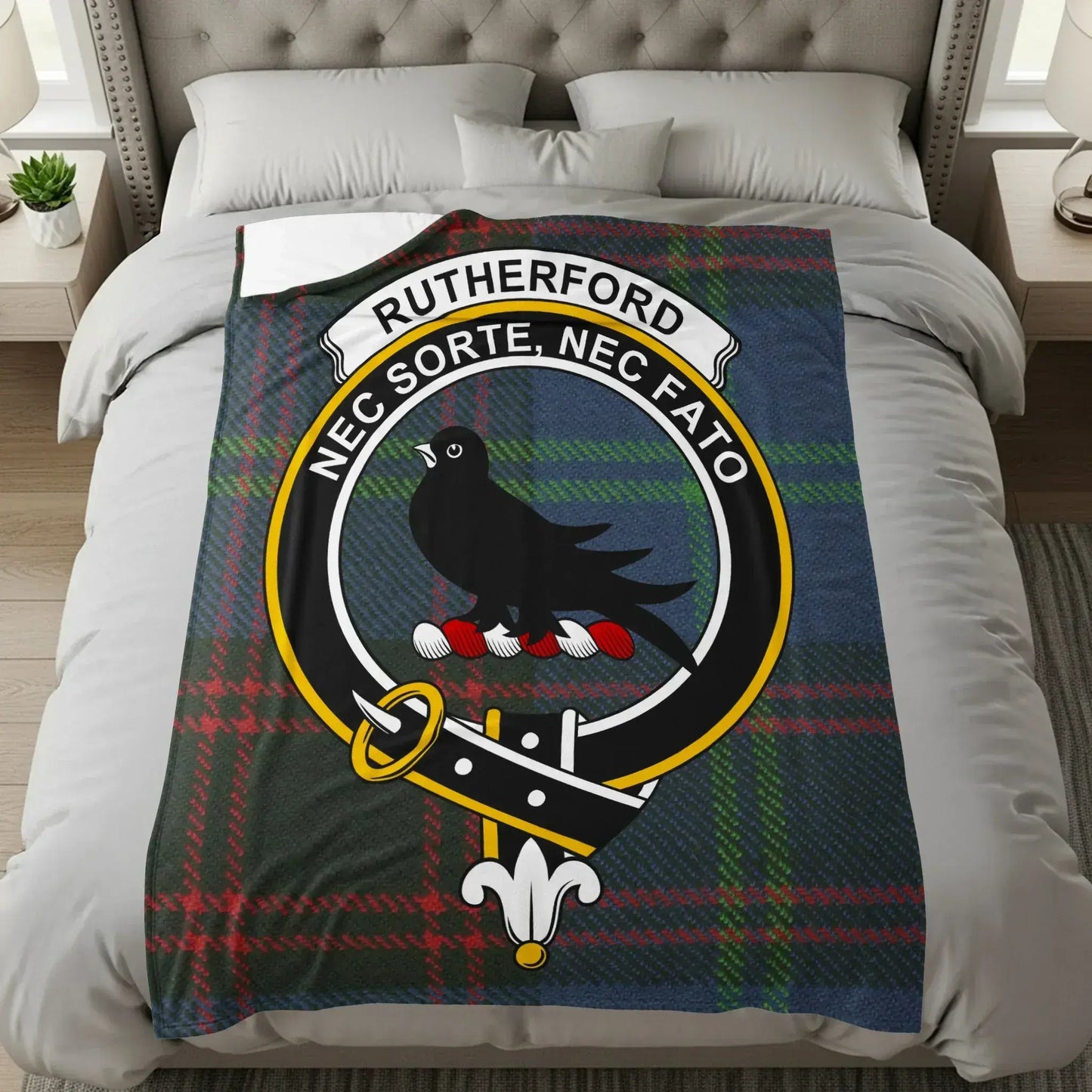 Rutherford Nec Sorte Nec Fato Plaid Tartan Blanket product