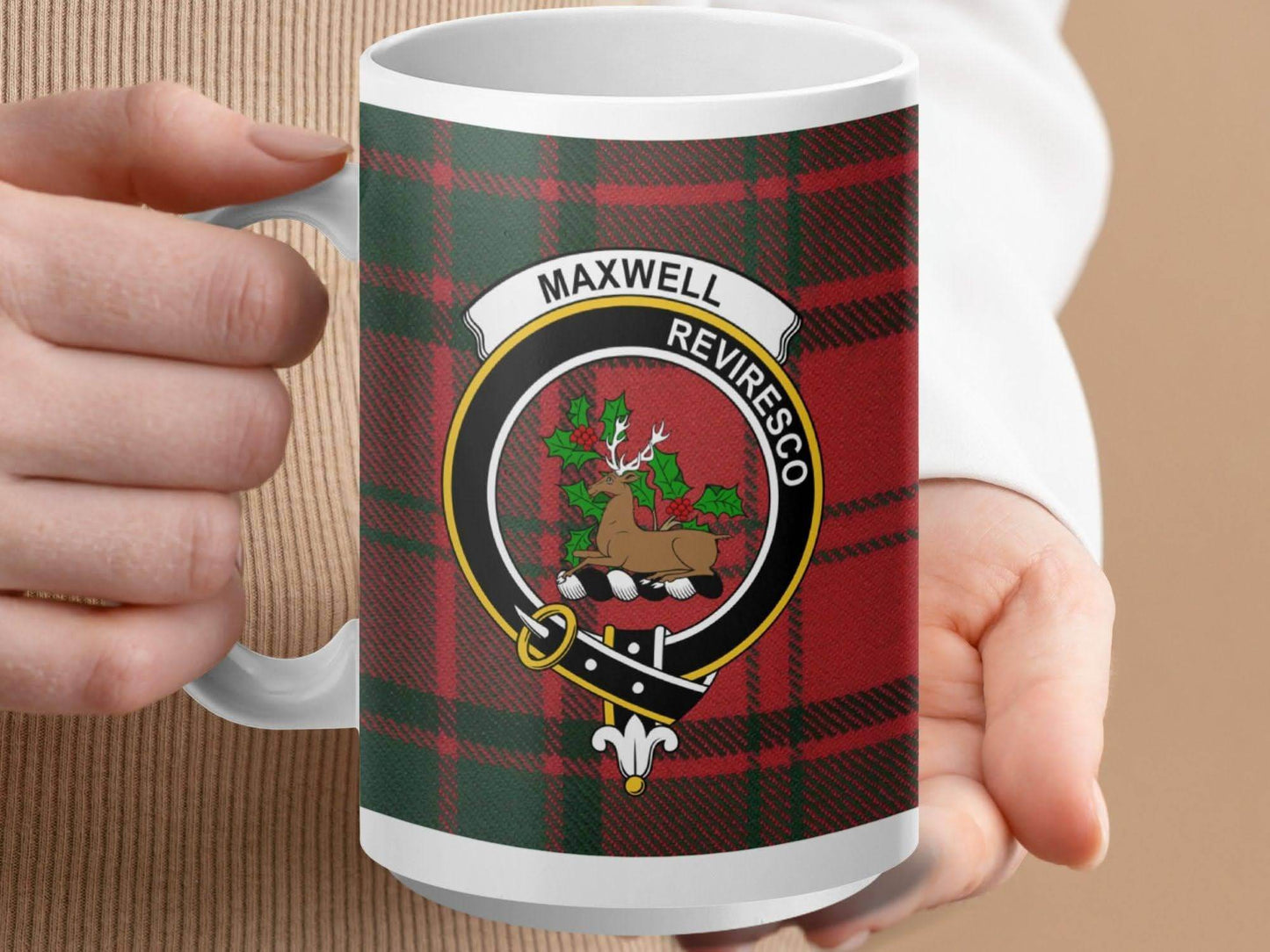 Maxwell Revresco Crest Red Green Tartan Mug product