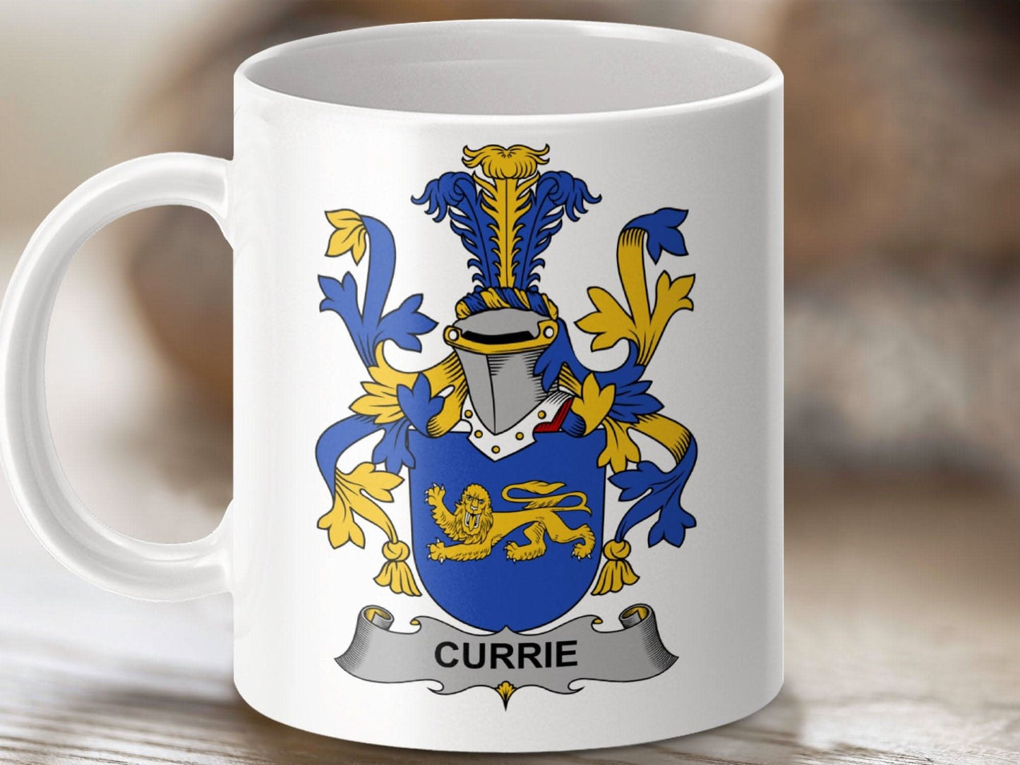 Currie Surname Irish Family Crest Mug - Celtic Ancestry Gifts