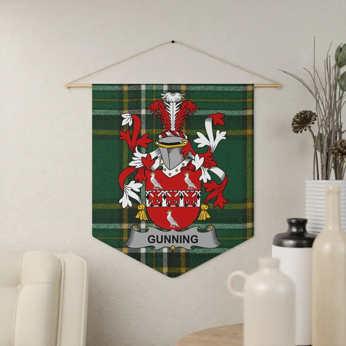 Gunning Family Crest Tartan Wall Hanging Home Decor product type