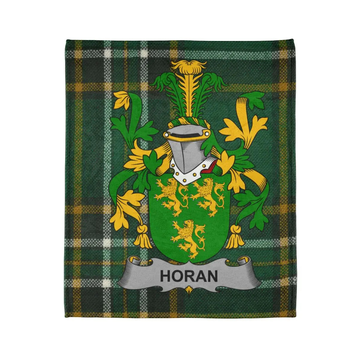 Horan Family Crest Print Green Tartan Blanket product