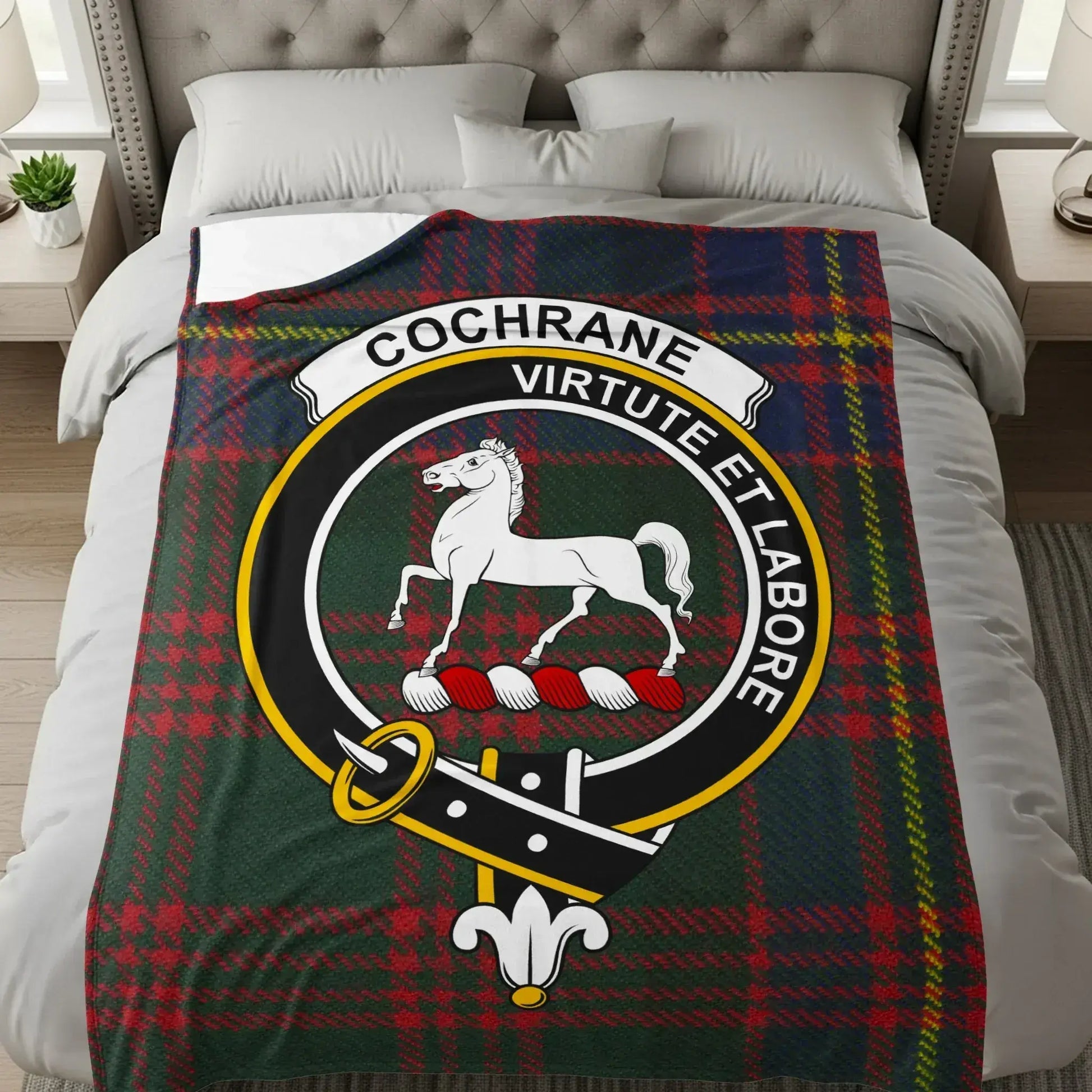 Cochrane Virtute et Labore Plaid Emblem Product