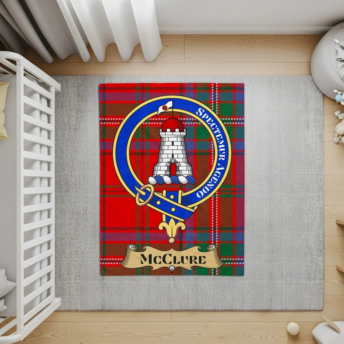 Personalized McClure Tartan Crest Design Rug product type