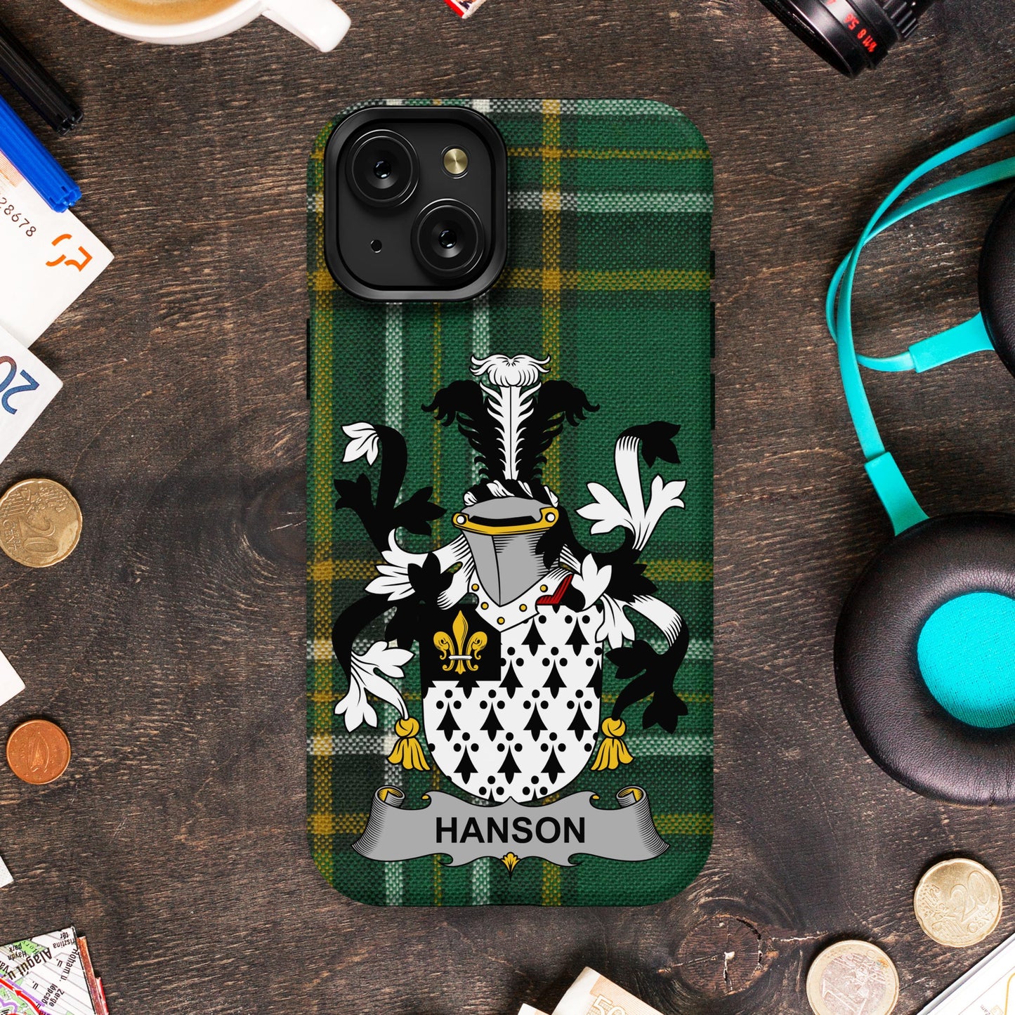 Hanson Surname Irish Family Crest Cell Phone Cover - Celtic Ancestry Gifts