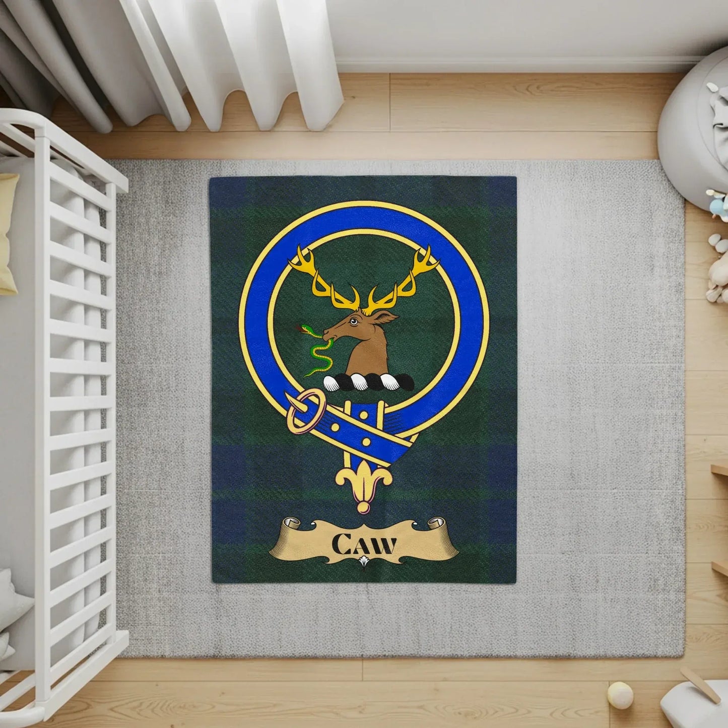 Scottish Clan Crest Deer Emblem Area Rug product