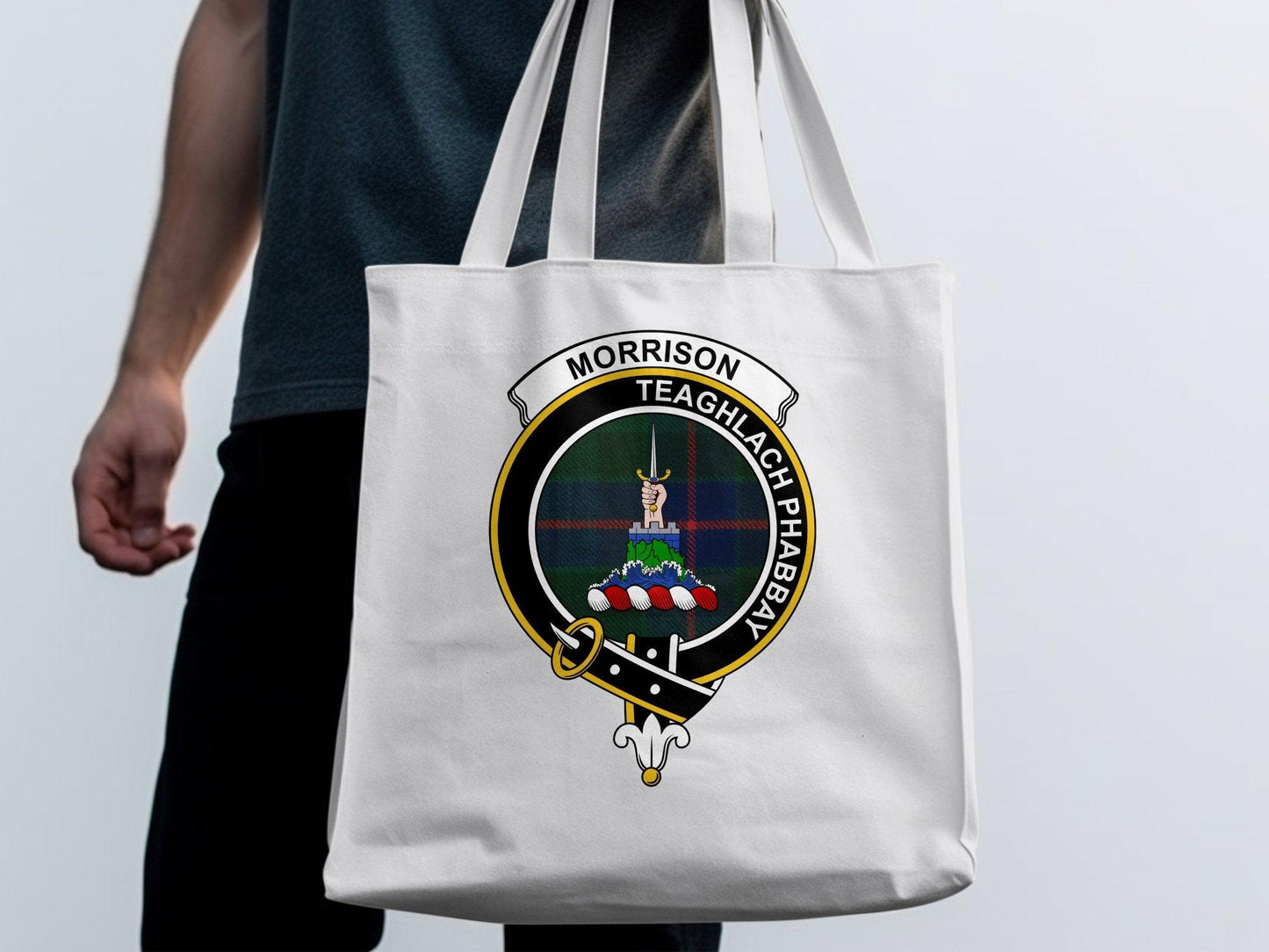 Morrison Scottish Clan Crest Tote Bags - Celtic Ancestry Gifts