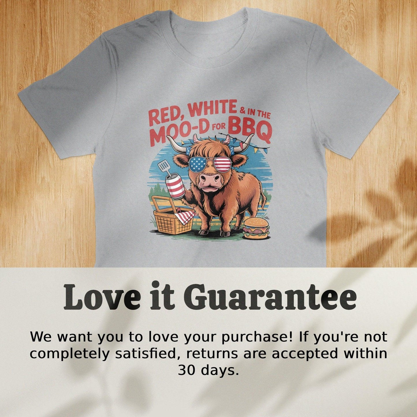 Patriotic Cow BBQ Graphic T-Shirt Funny Summer Design T-Shirt - Celtic Ancestry Gifts