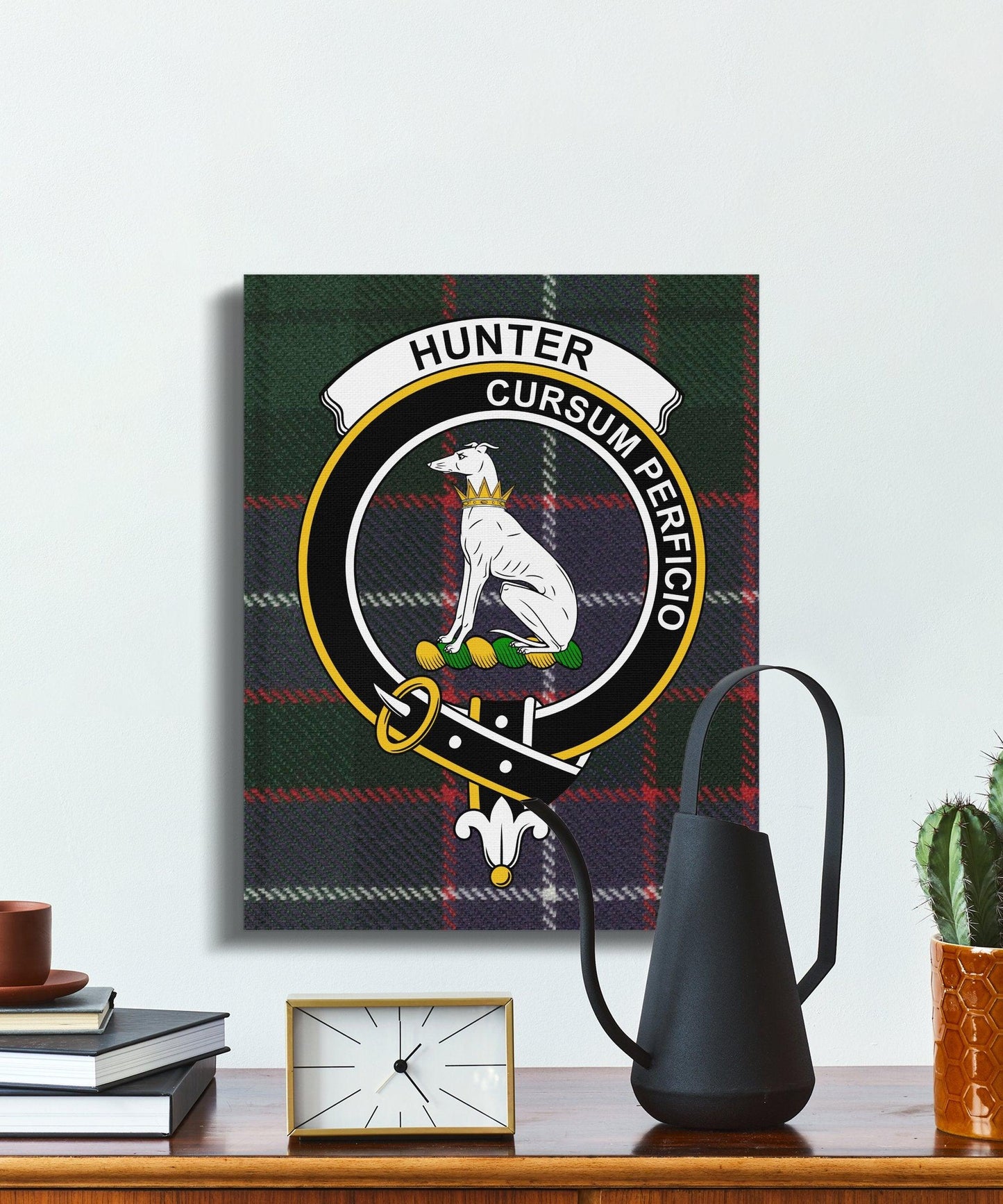 Hunter Cursum Perficio Tartan Design Wall Art product
