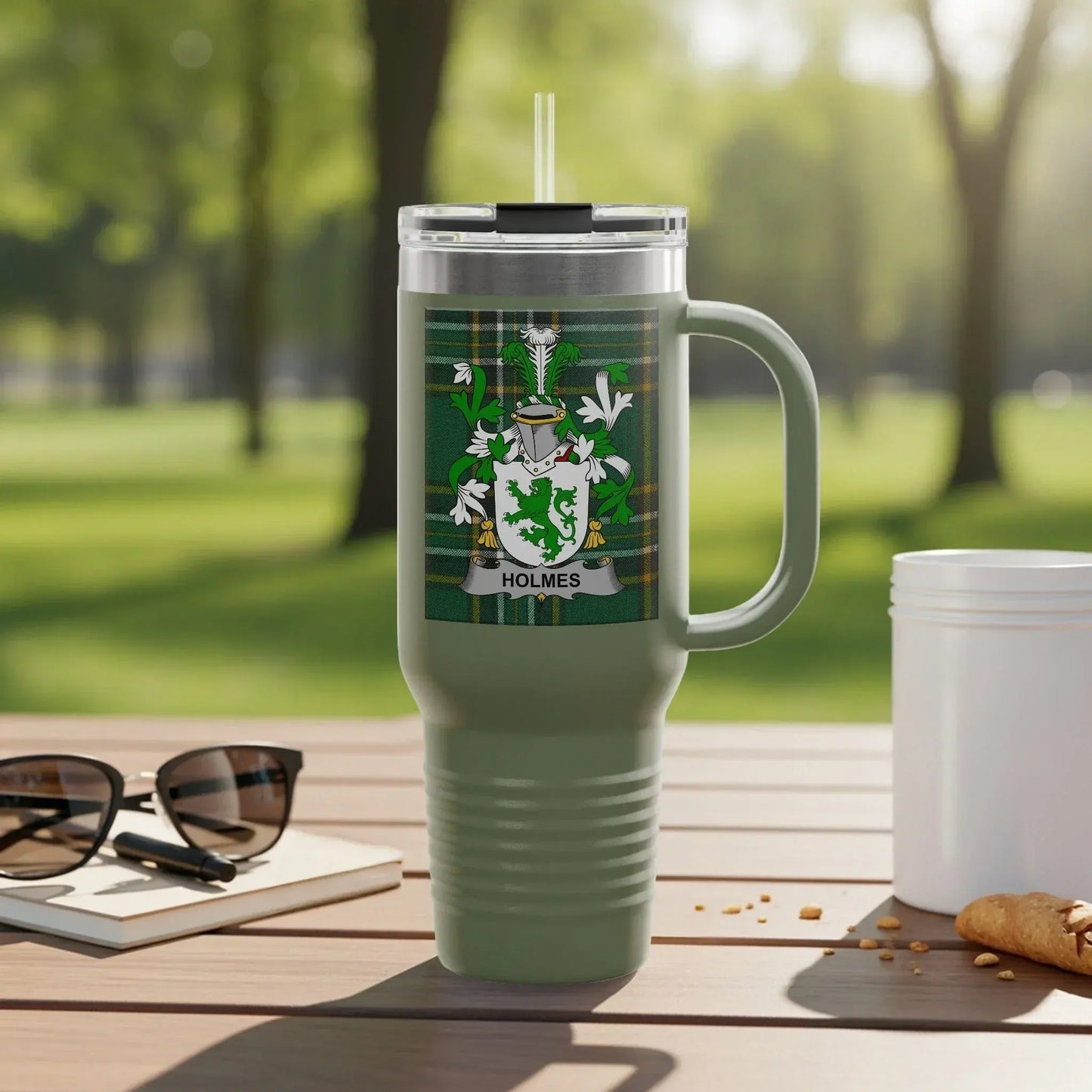 Personalized Holmes Family Crest Travel Mug product