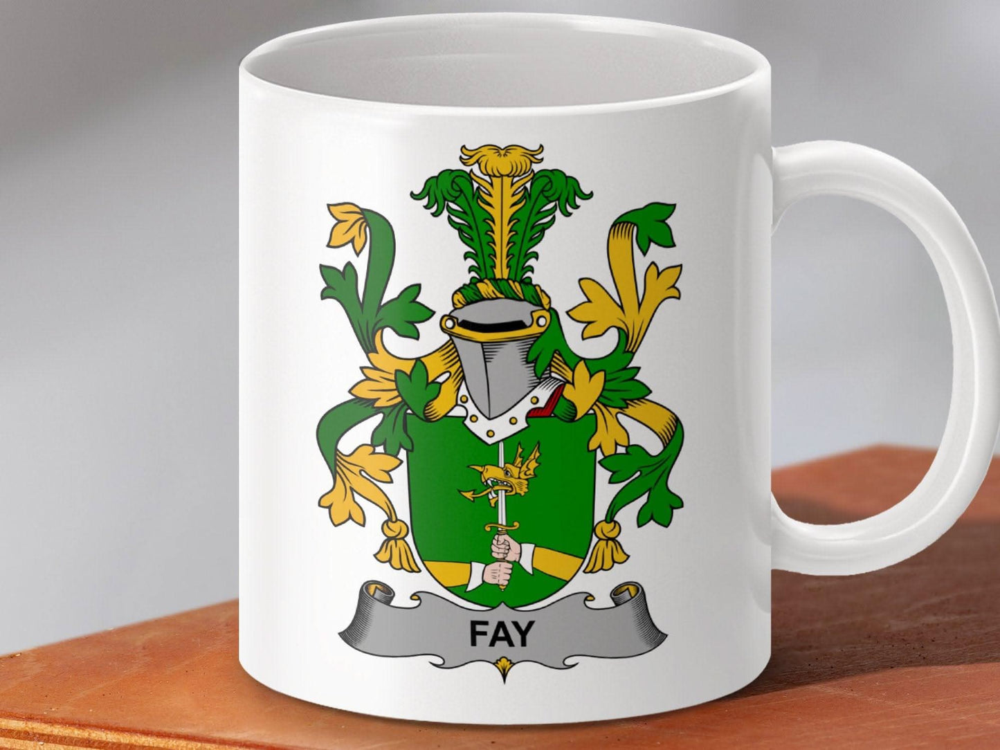 Fay Surname Irish Family Crest Mug - Celtic Ancestry Gifts