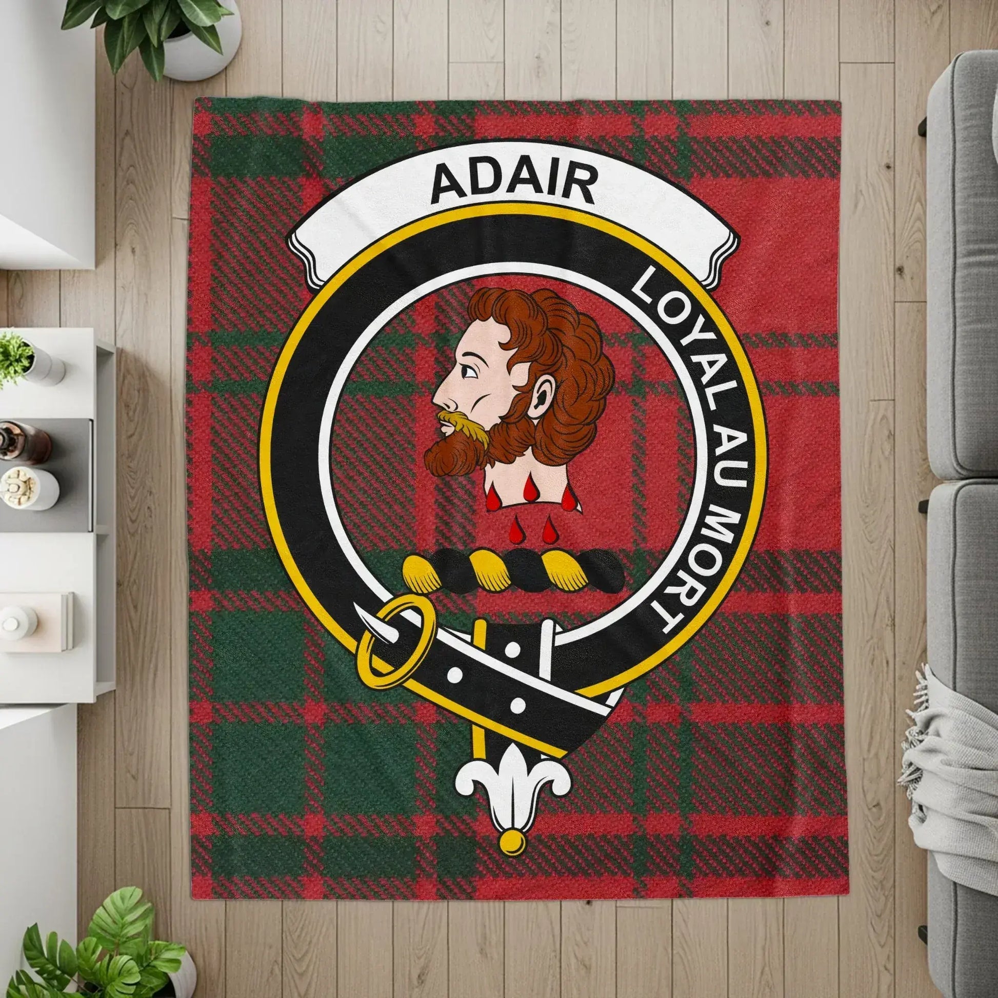 Adair Loyal Au Mort Clan Crest Tartan Blanket product