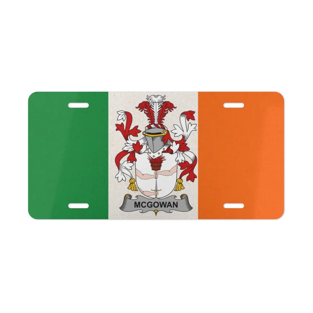 McGowan Irish Flag with Crest License Plate product