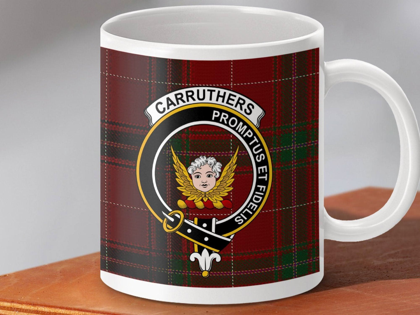 Carruthers Family Crest Plaid Design Mug product