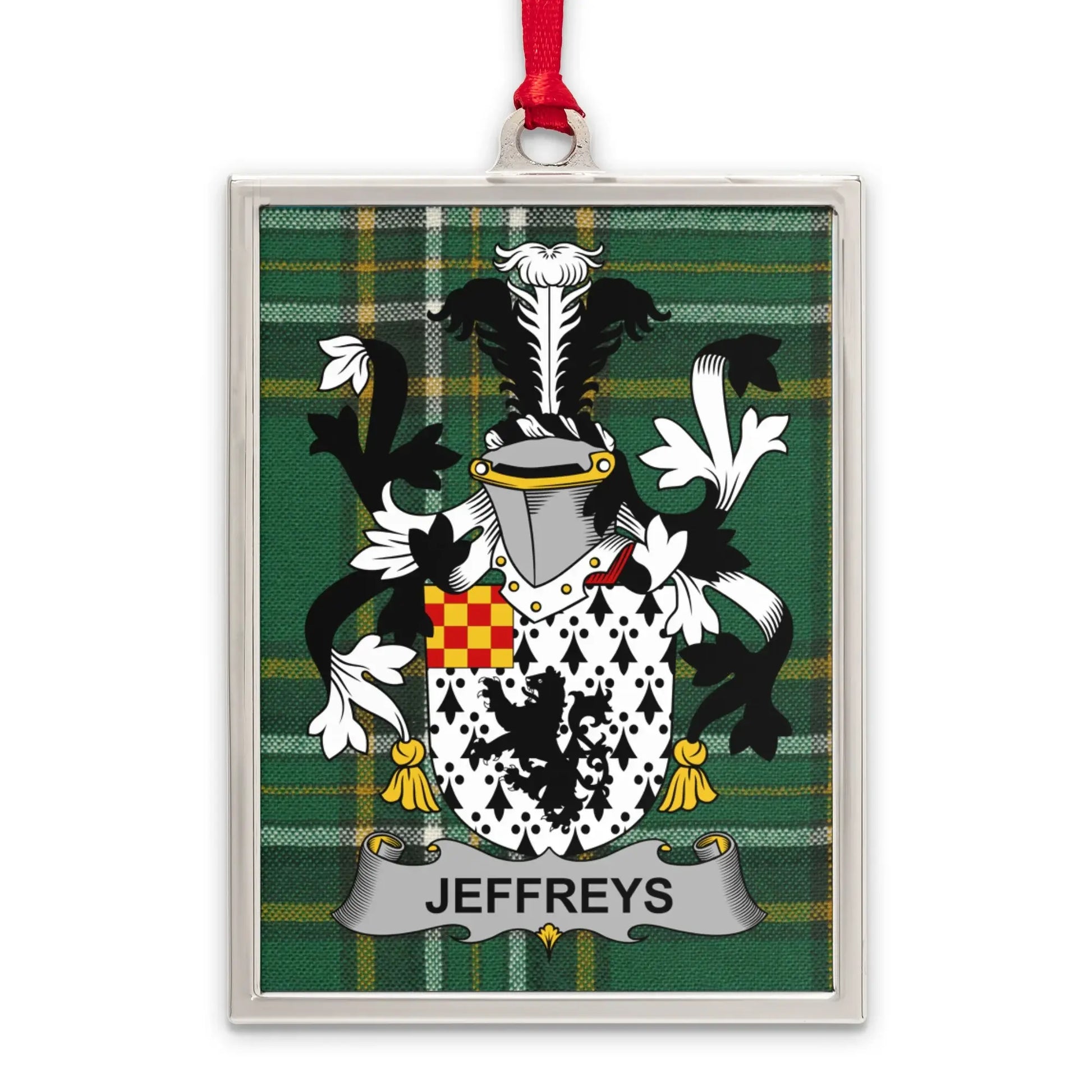 Jeffreys Coat of Arms Plaid Ornament product