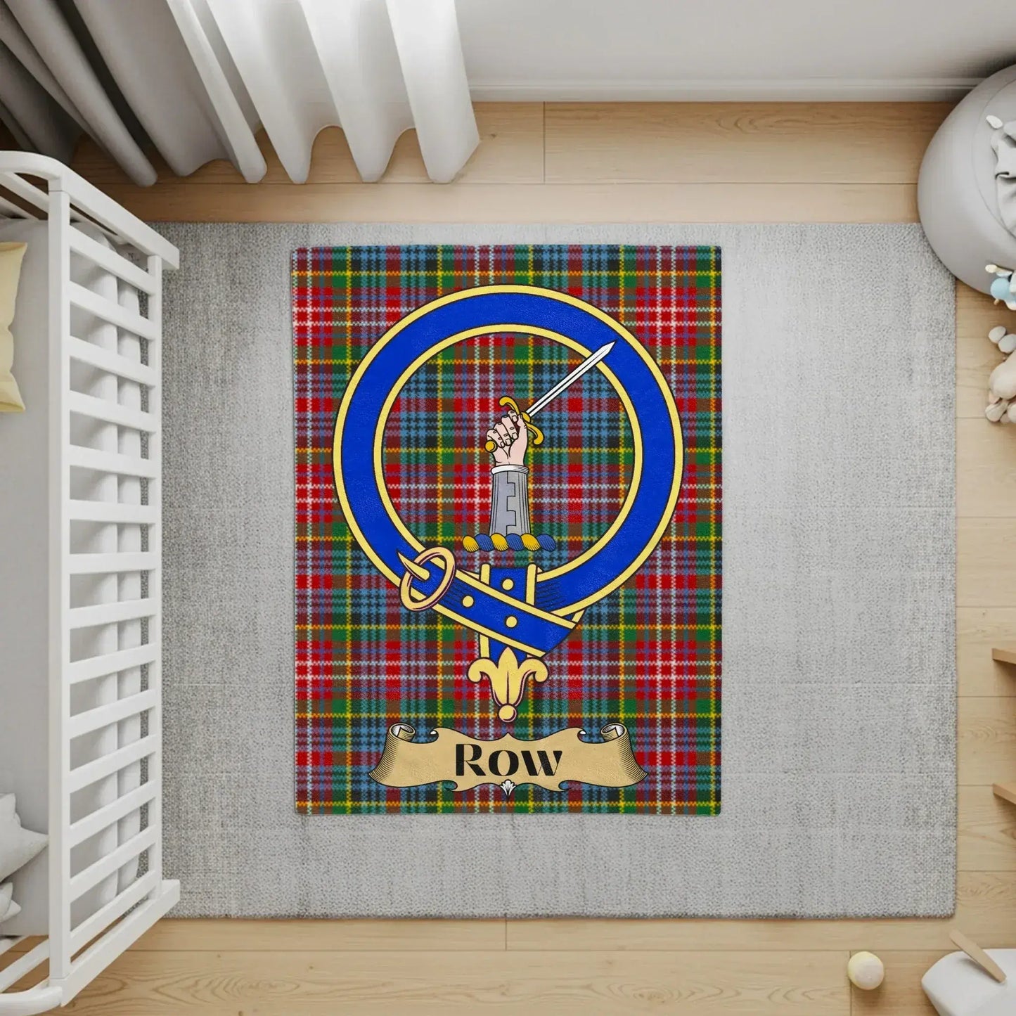 Scottish Clan Crest Tartan Baby Nursery Rug product type