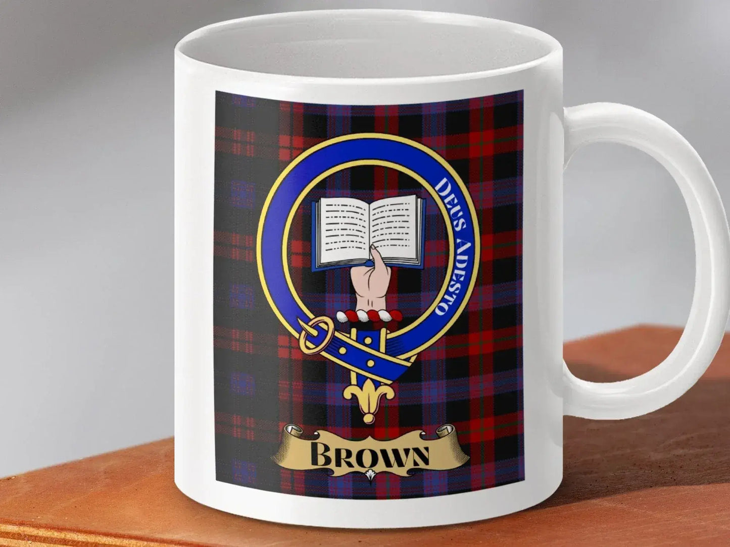 Clan Crest Brown Tartan Pattern Coffee Mug product