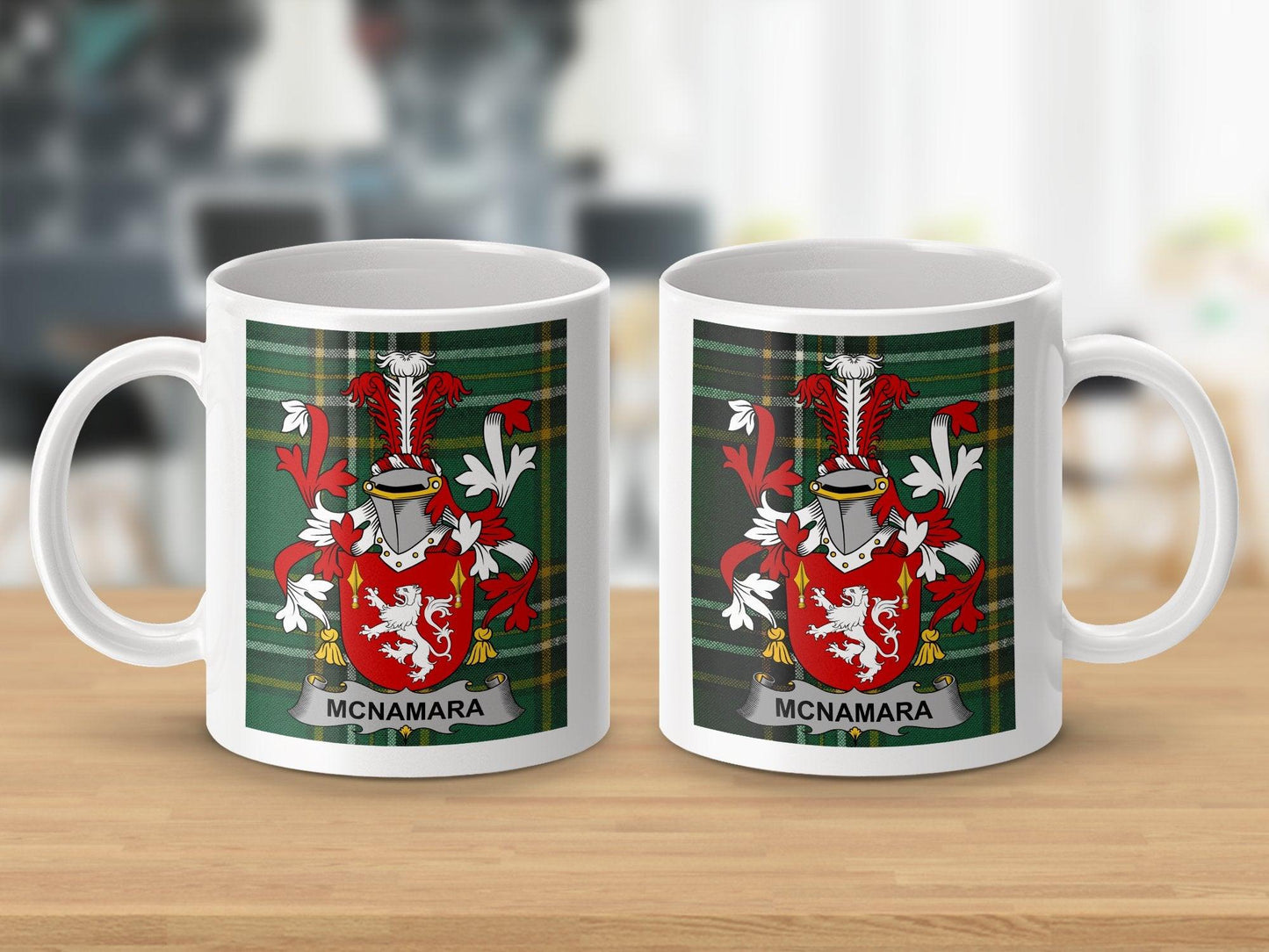 Personalized McNamara Family Crest Coffee Mug, Custom Irish Heritage Gift, Ancestral Coat of Arms, Ceramic Cup