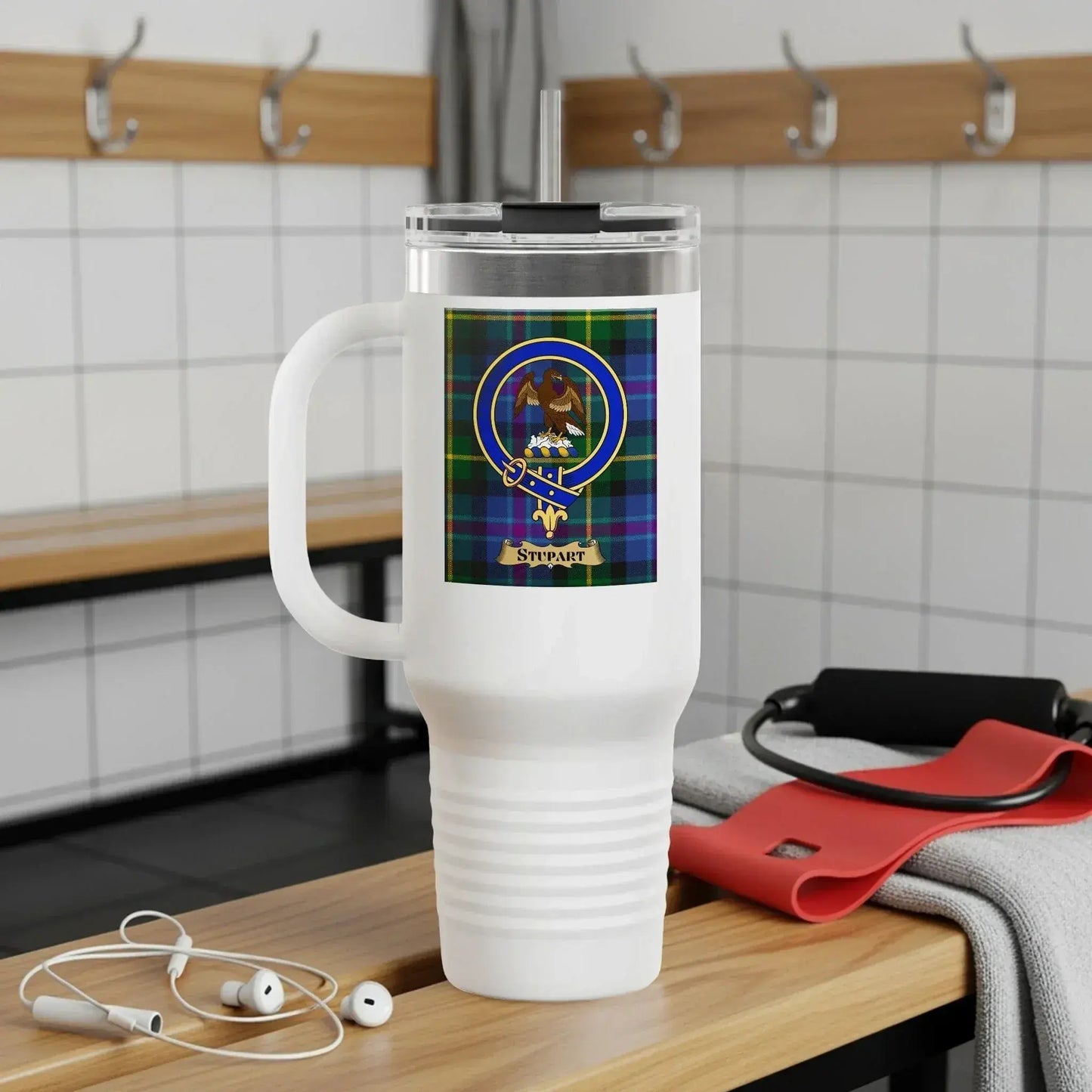 Stylish White Tumbler with Unique Clan Crest product