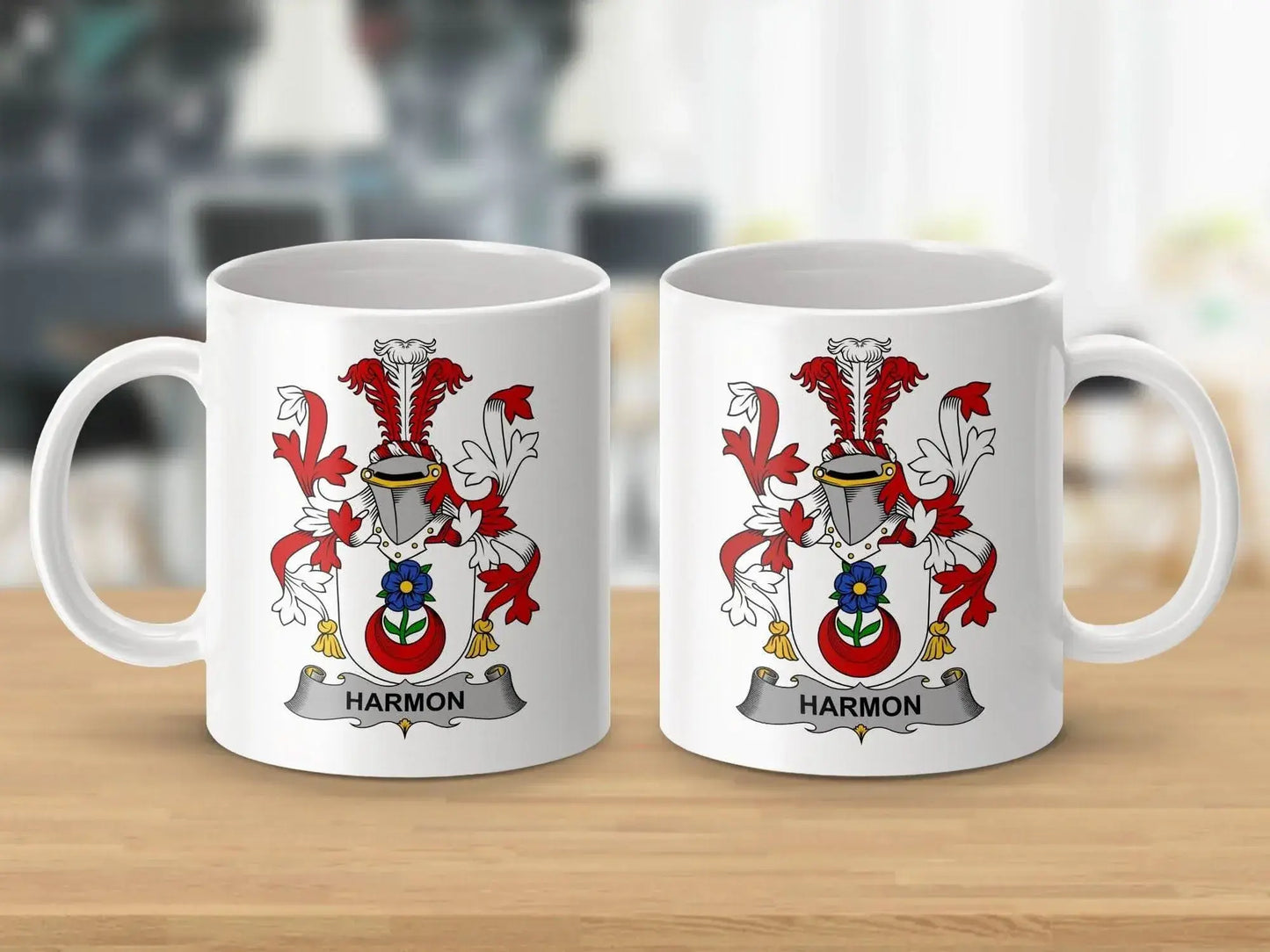 Harmon Irish Surname Family Crest Heritage Coat of Arms Mug - Celtic Ancestry Gifts