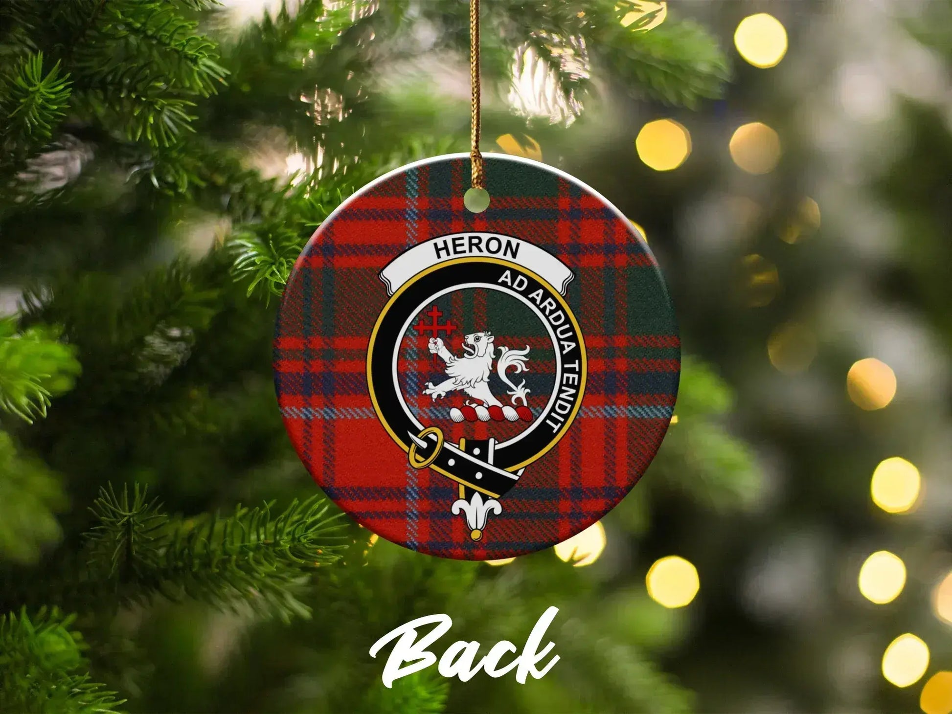 Scottish Clan Heron Tartan Christmas Ornament product