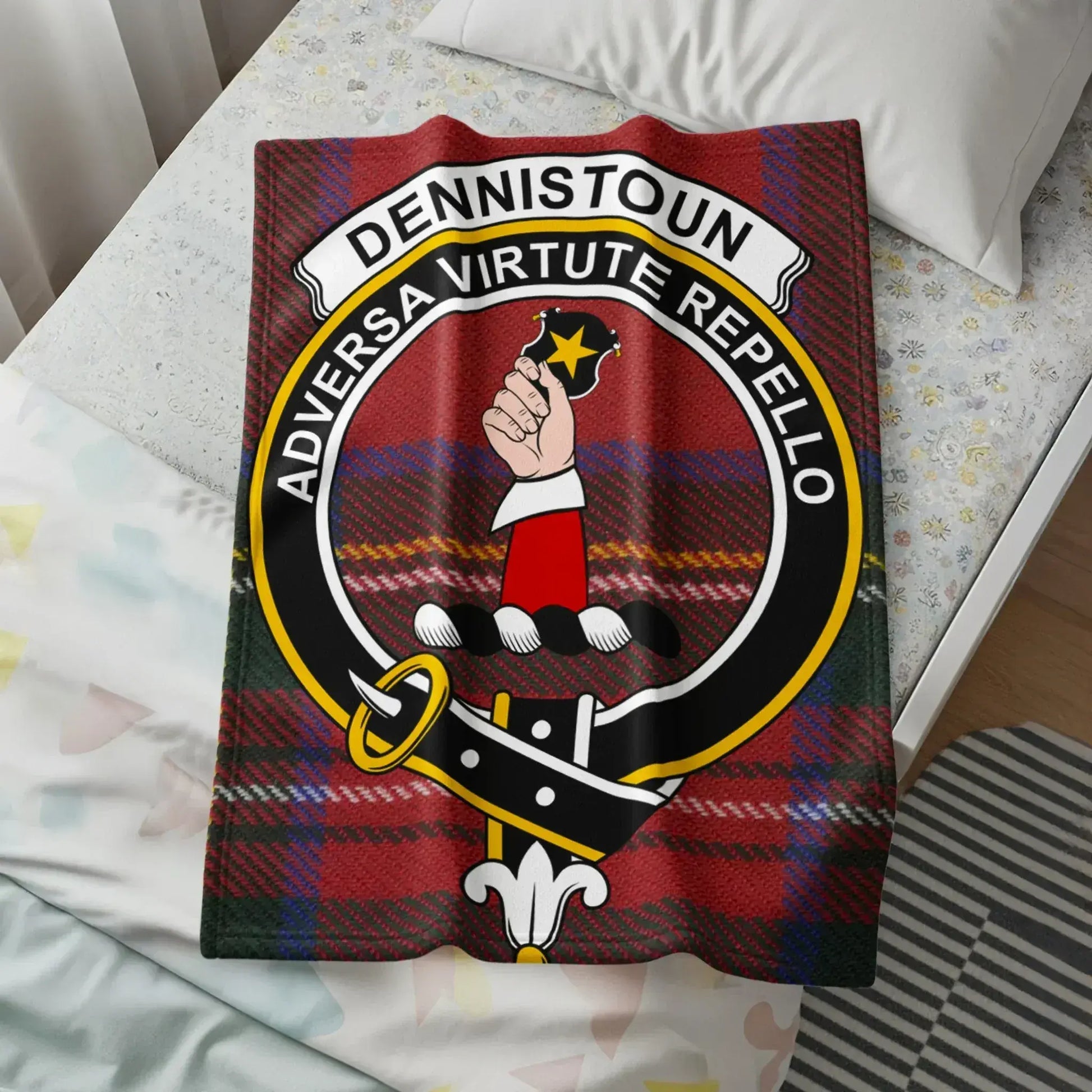 Adversas Virtute Repello Crest Dennistoun Blanket Product
