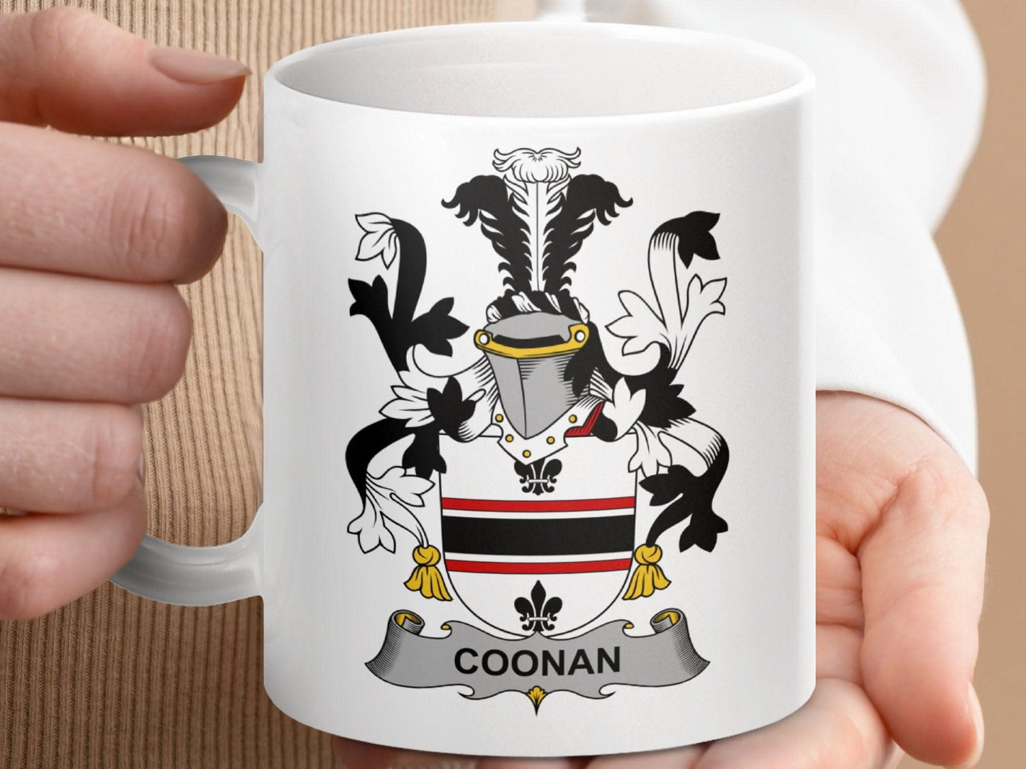 Coonan Surname Irish Family Crest Mug - Celtic Ancestry Gifts