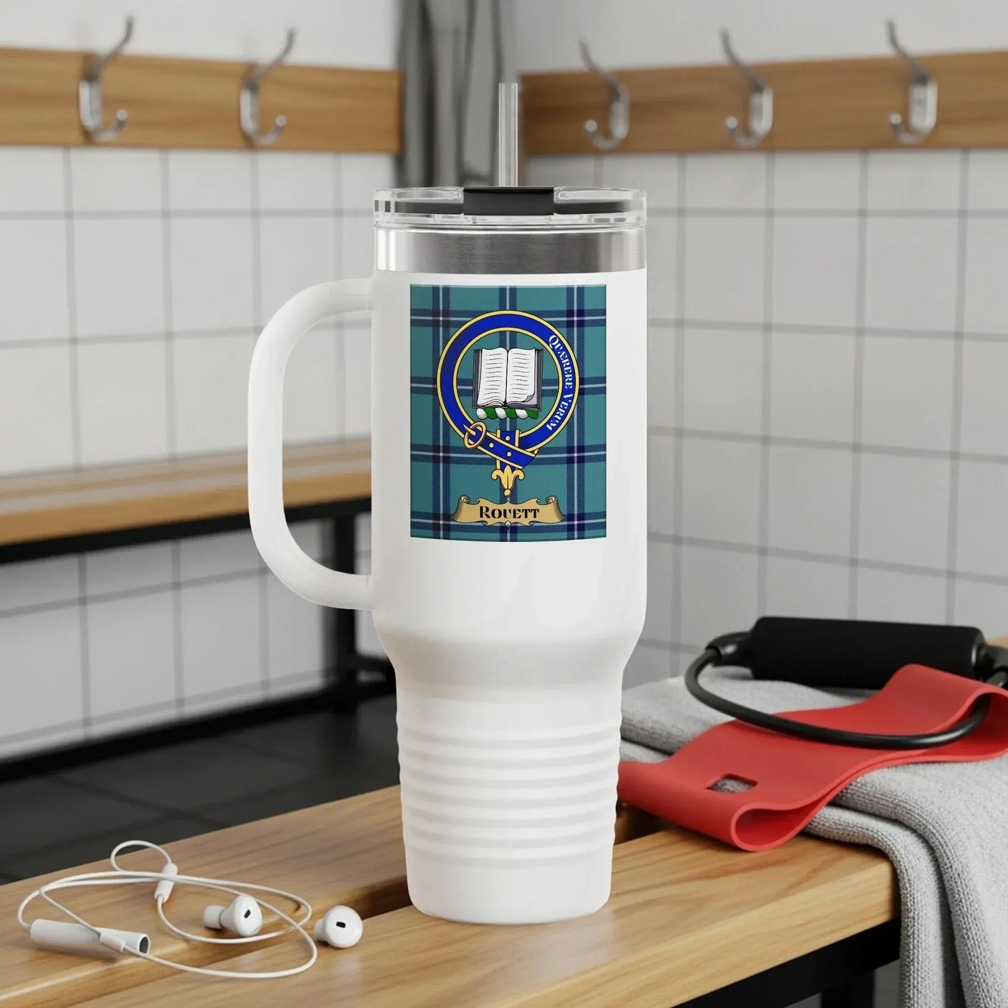 Scottish Clan Crest Tartan Insulated Travel Mug product