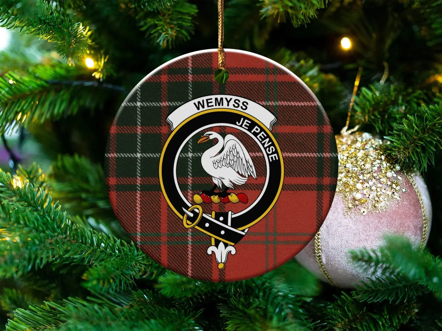 Wemyss Je Pense Plaid Christmas Ornament product