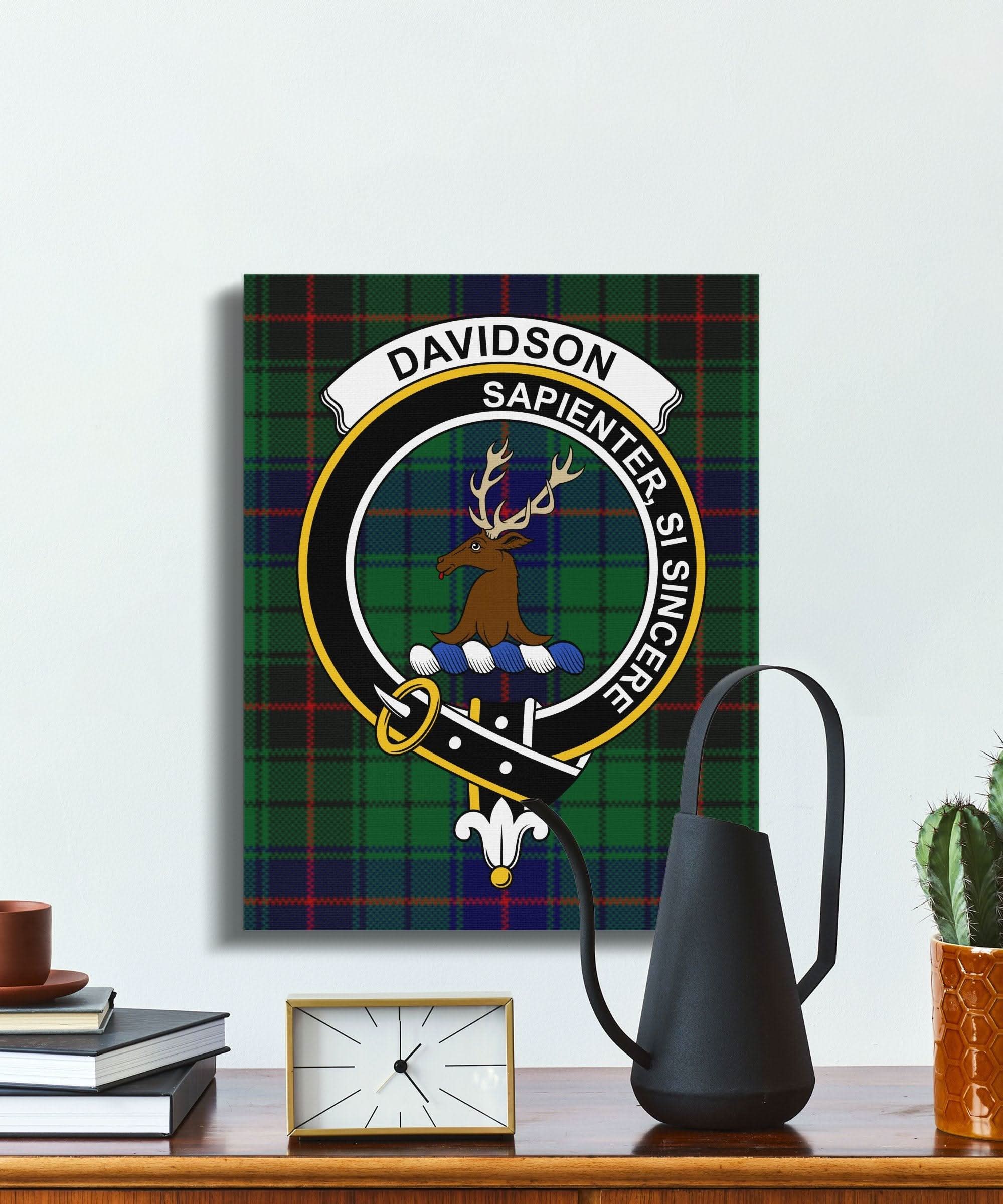 Davidson Scottish Tartan Crest Canvas - Celtic Ancestry Gifts