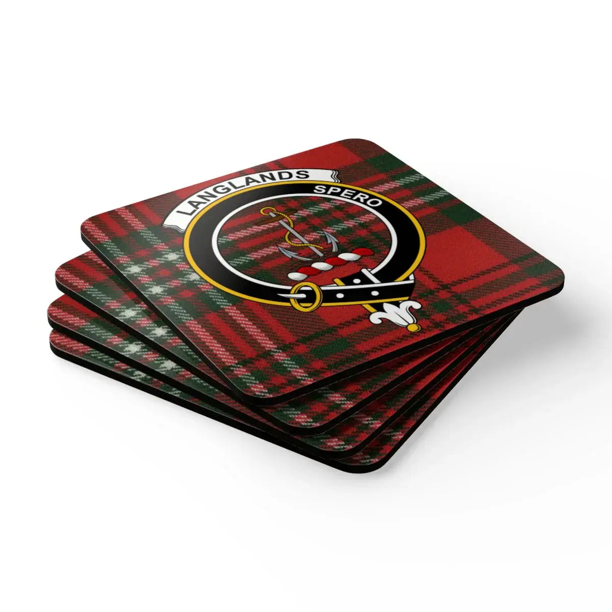 Langlands Spero Design Red Tartan Pattern Coaster product