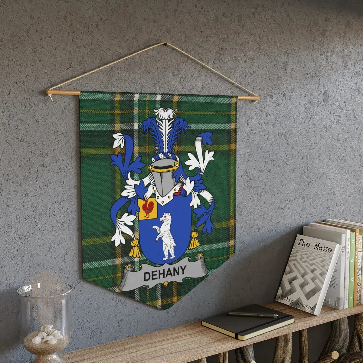Dehany Green Plaid Customized Coat of Arms Wall Product