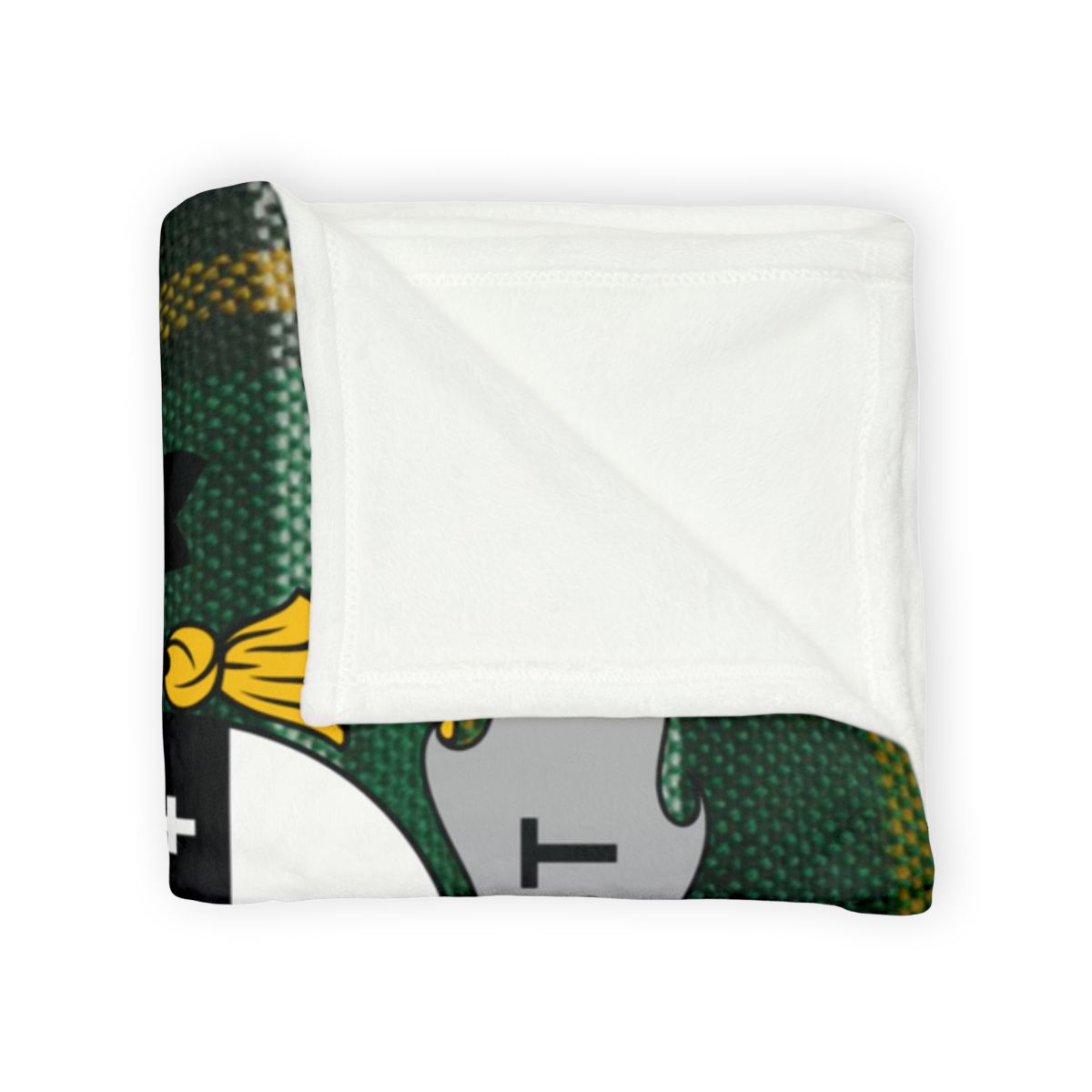Luxurious Green and White Plush Throw Blanket product