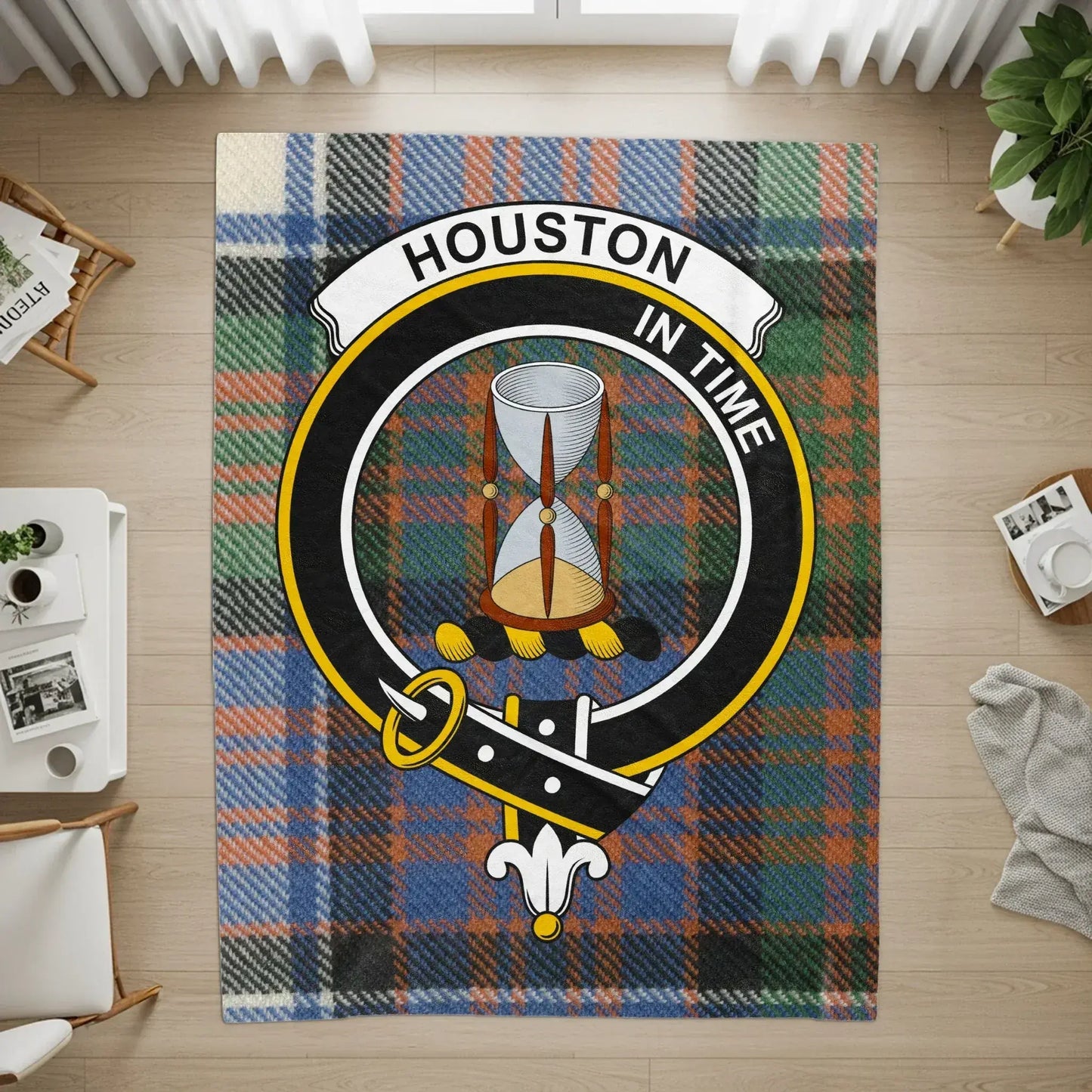 Houston In Time Plaid Tartan Pattern Rug product
