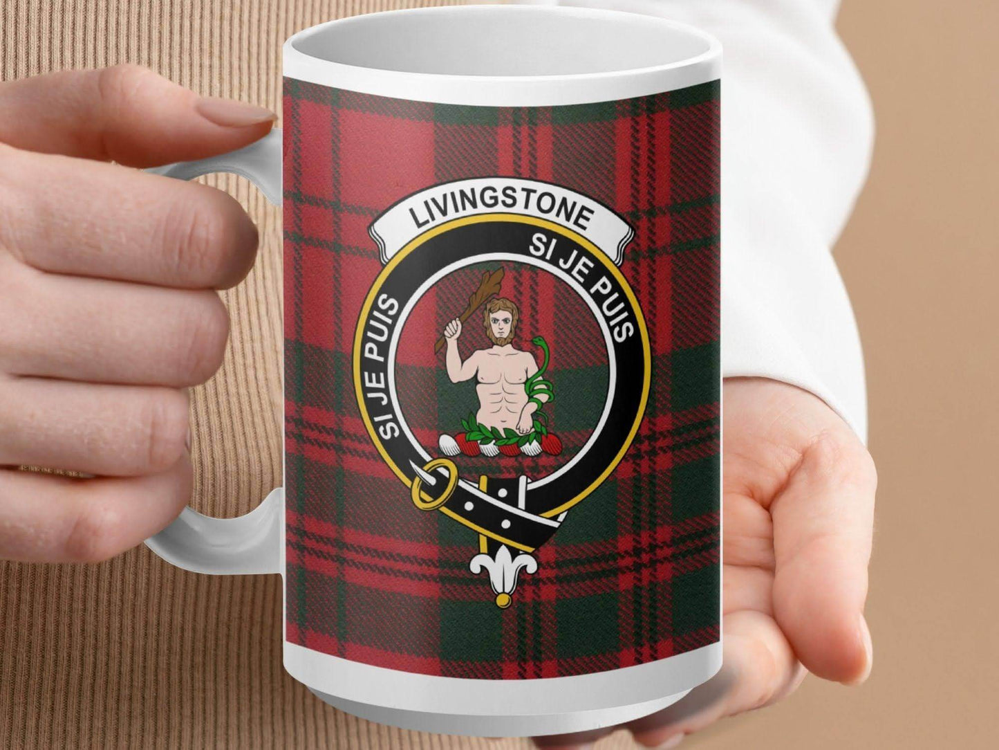 Livingstone Clan Tartan Mug Design with Crest product type