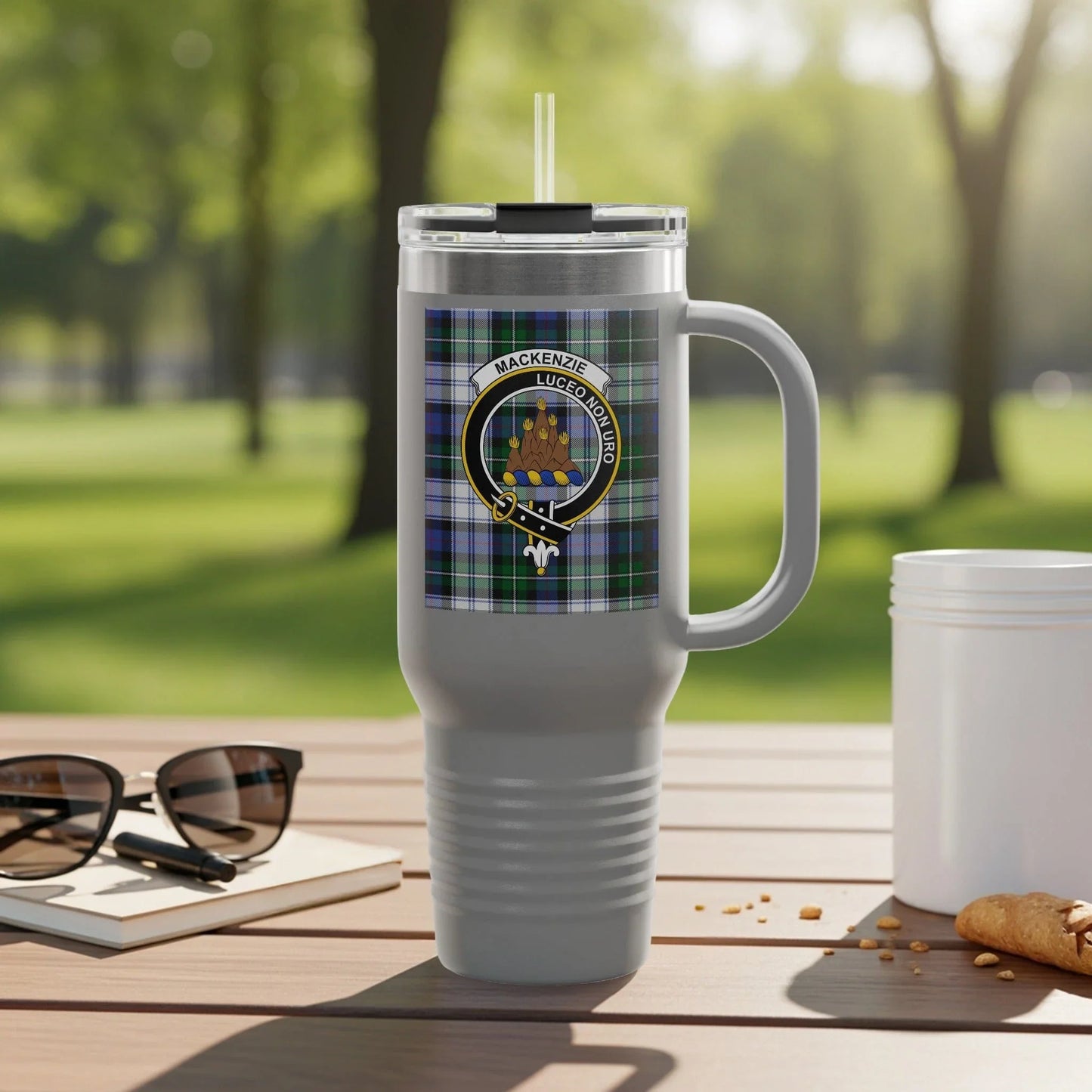 Mackenzie Scottish Tartan Crest Travel Mug product