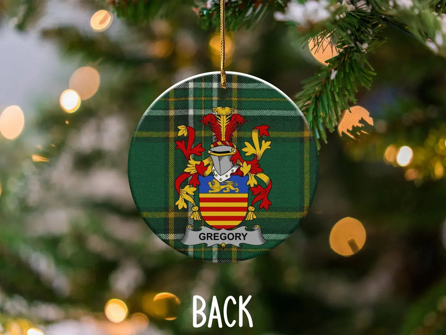 Detailed Gregory Family Crest Christmas Ornament product type