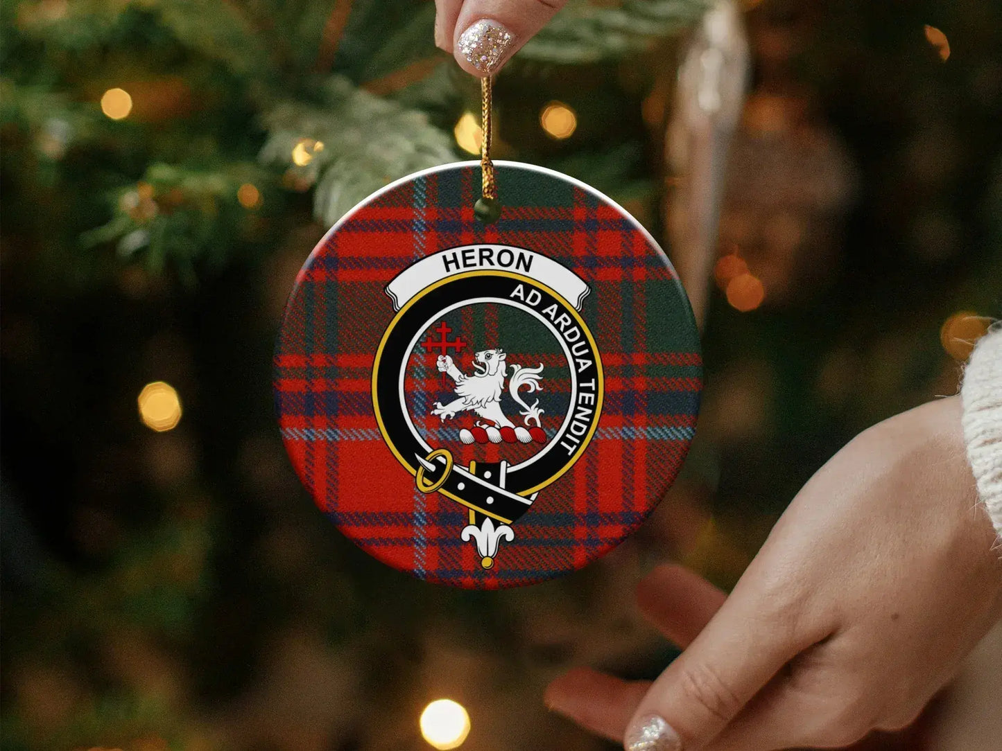Heron Clan Crest Round Christmas Ornament product