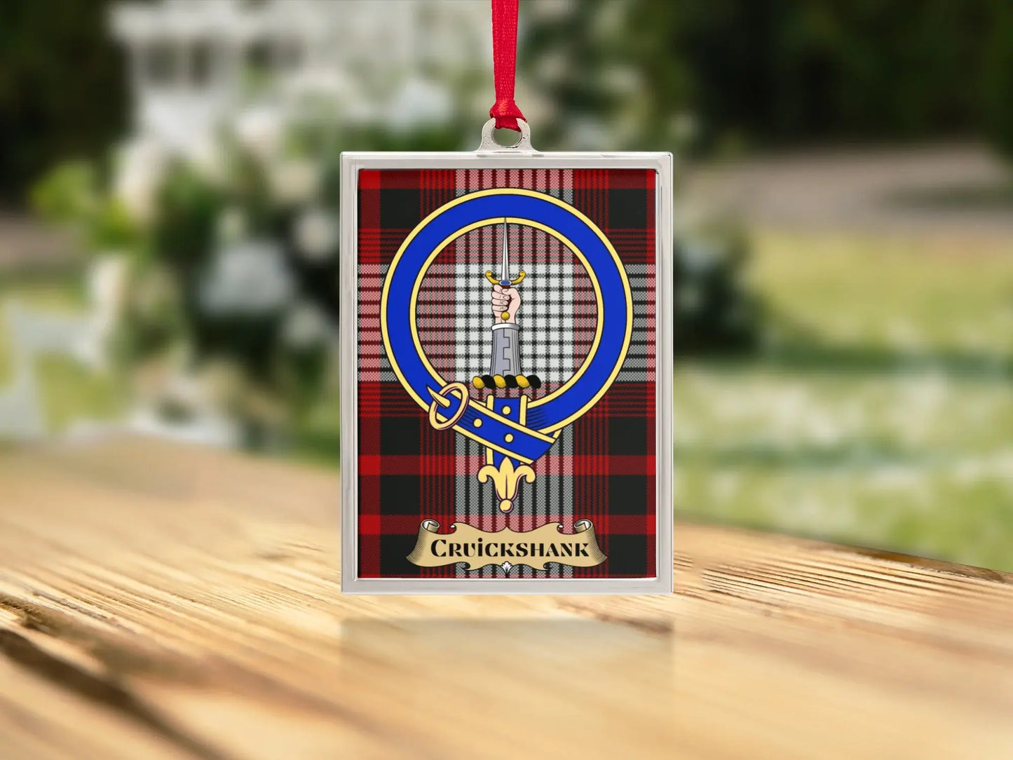 Cruickshank Tartan Design Rectangular Tree Ornament Product