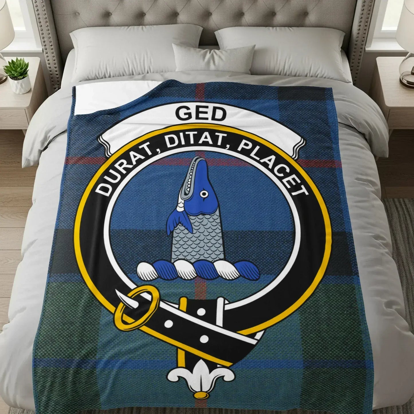 Scottish Clan Ged Insignia Plaid Pattern Blanket product