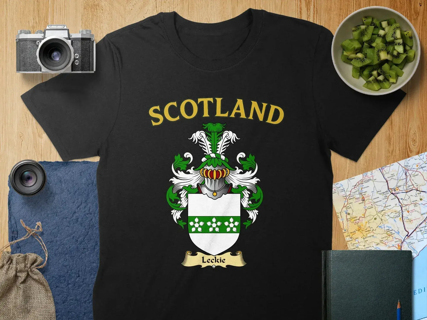 Scotland Leckie Family Crest Black T-shirt product