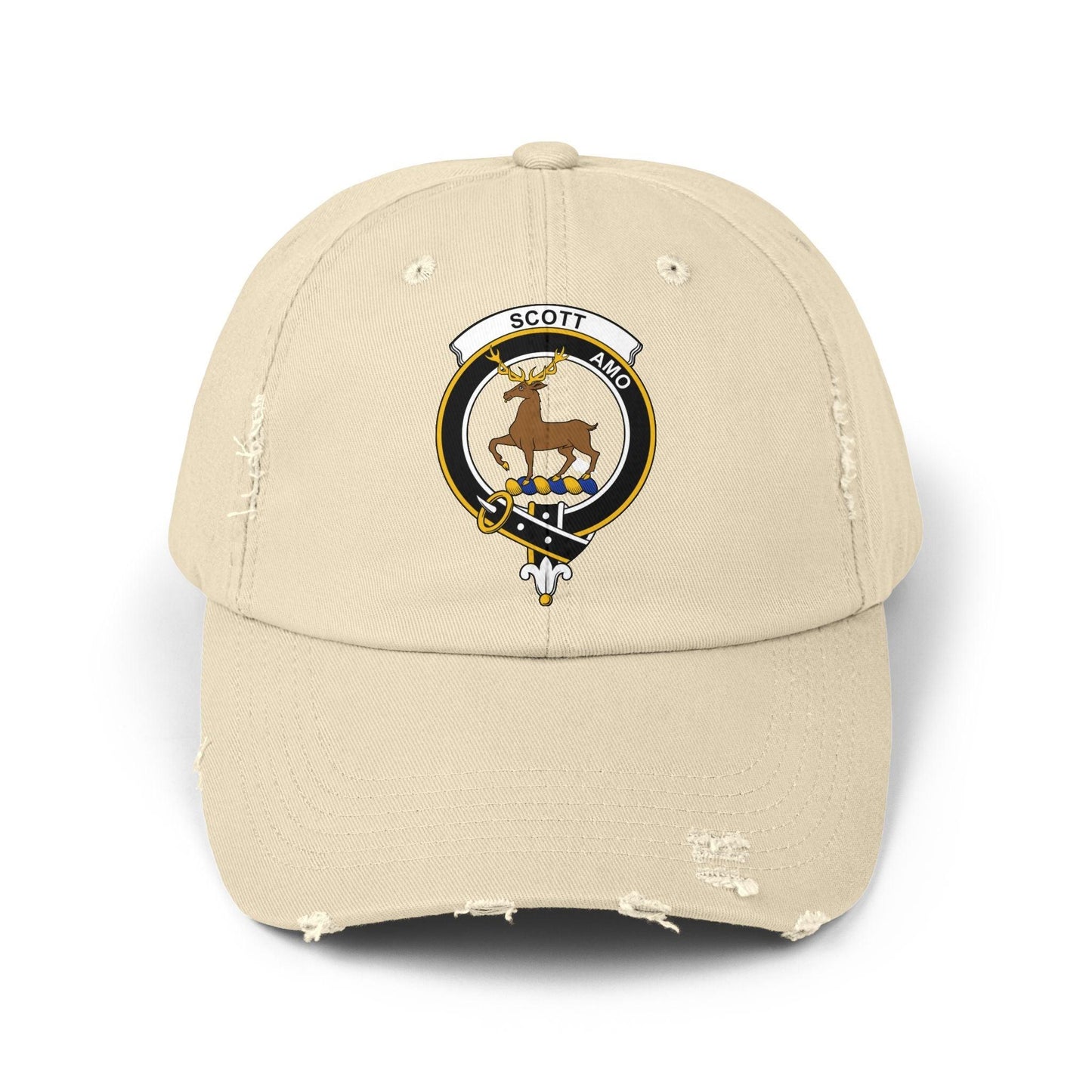 Scott Clan Crest Scottish Distressed Baseball Cap - Celtic Ancestry Gifts