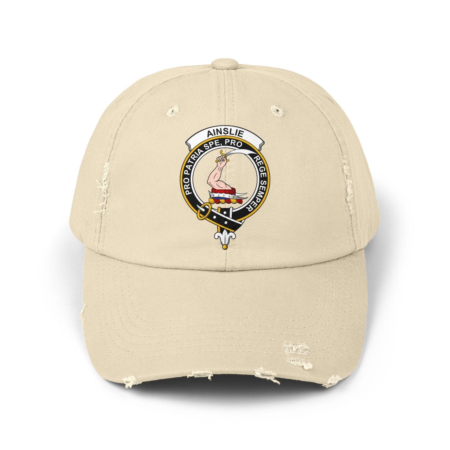 Ainslie Pro Patria Spe Pro Crescet Crest Baseball Cap - Celtic Ancestry Gifts