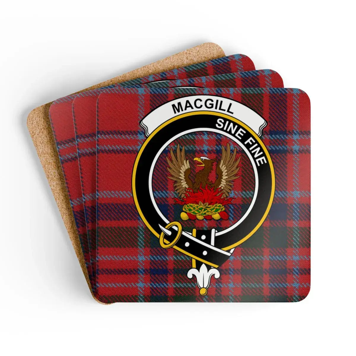 Scottish Clan MacGill Crest Tartan Coasters product type