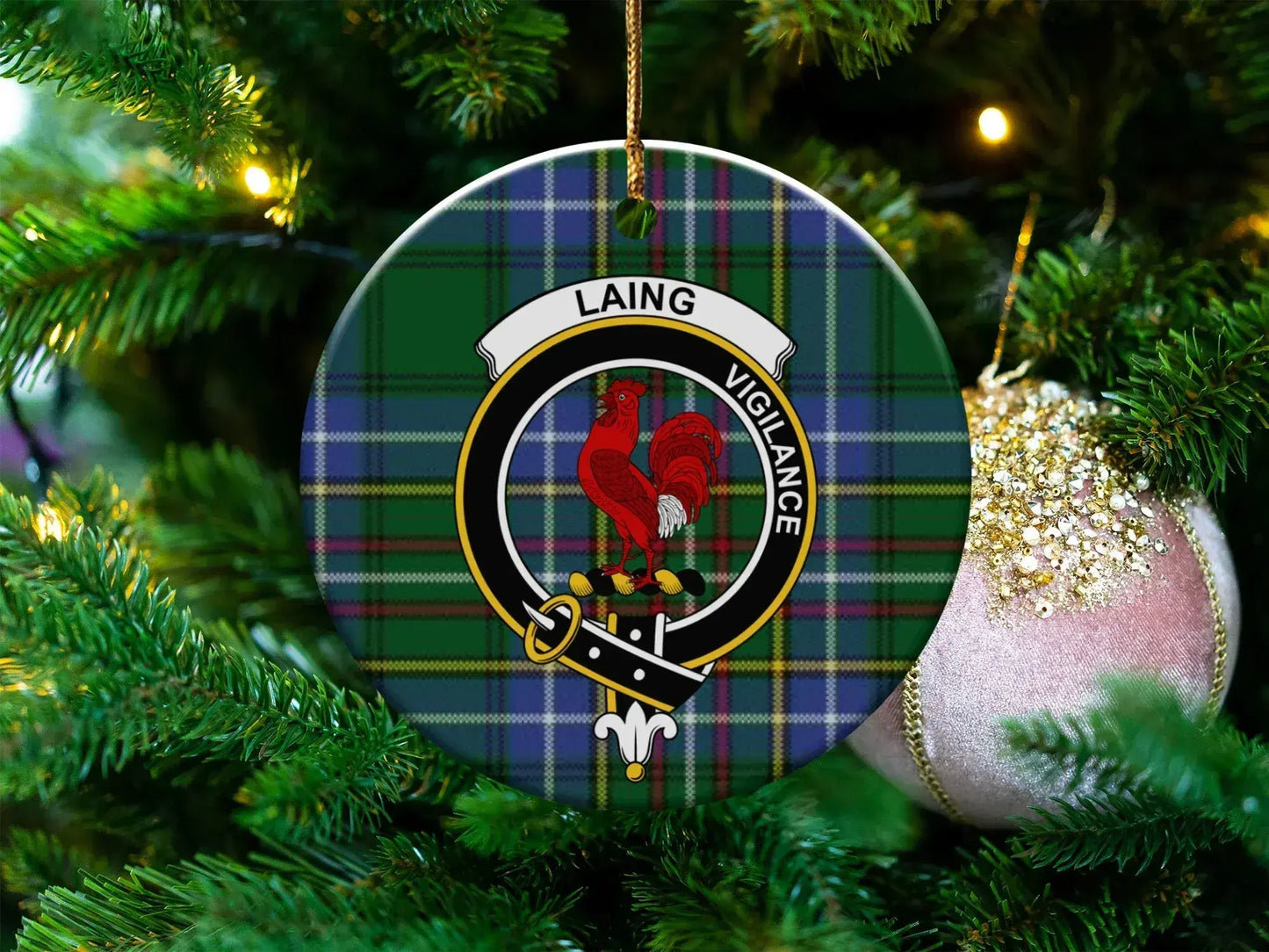 Laing Vigilance Plaid Design Tree Decoration product