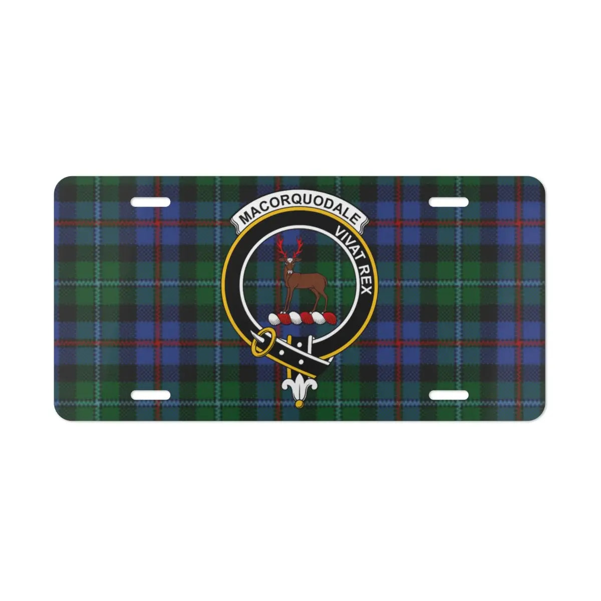 Macorquodale Viva Rex Tartan Pattern License Plate product