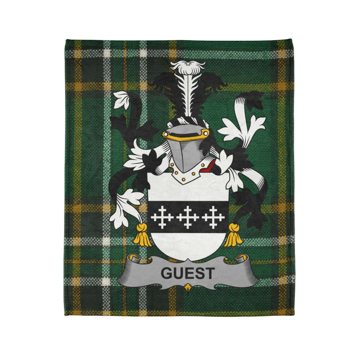 Guest Family Crest Green Plaid Fleece Blanket product