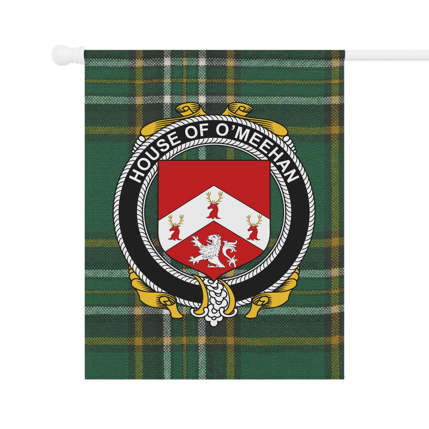 Personalized House of O'Meehan Clan Plaid Flag