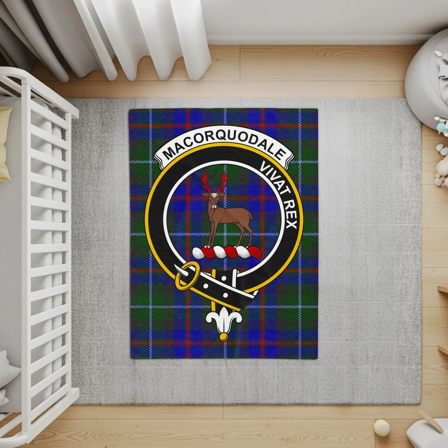 Macorquodale Vivat Rex Crest Blue Tartan Rug product